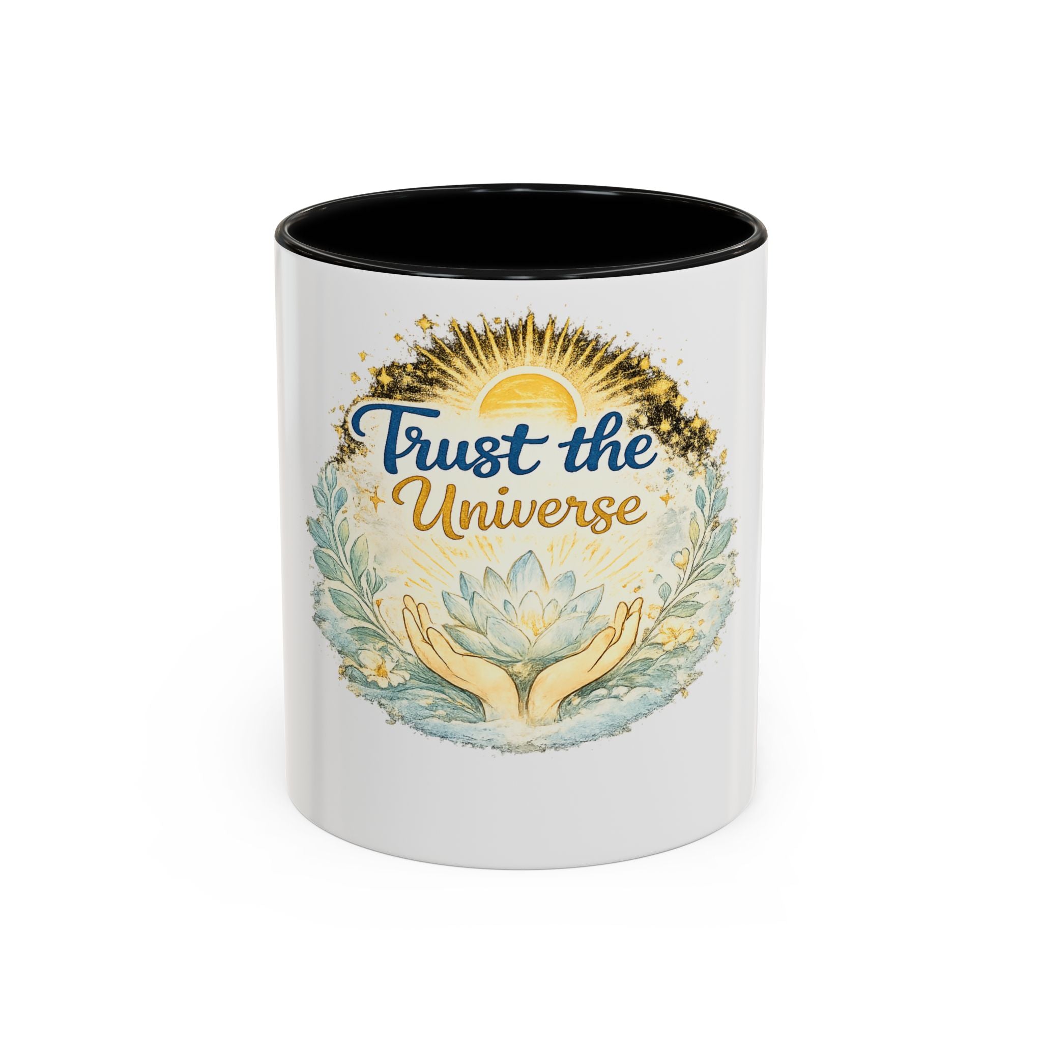 Trust the Universe Accent Coffee Mug — Inspirational Spiritual Tea & Coffee Cup (11/15oz)