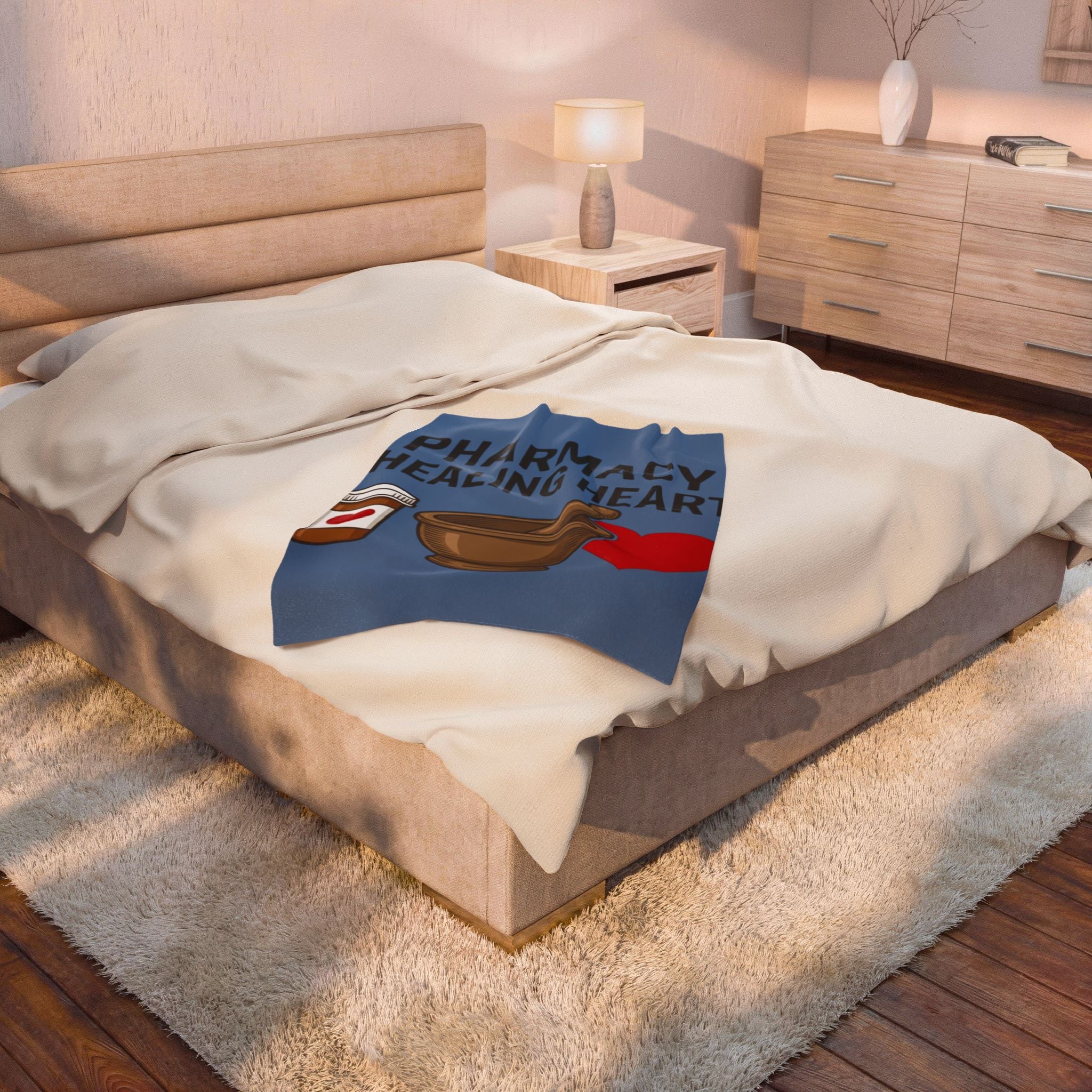 Velveteen Plush Blanket — "Pharmacy Healing Heart" Medical Technician Gift