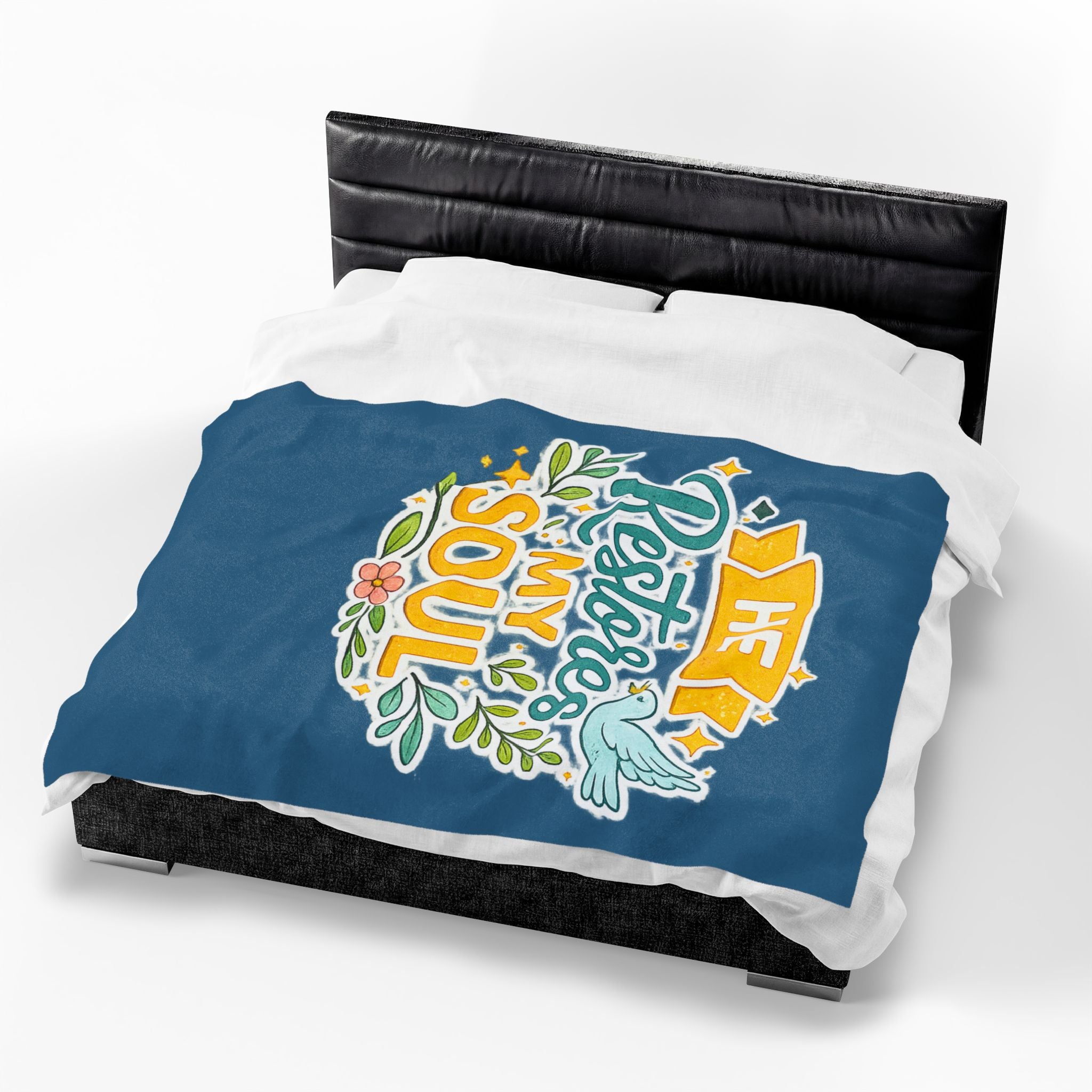 Plush Blanket - "He Restores My Soul" Christian Fleece Throw
