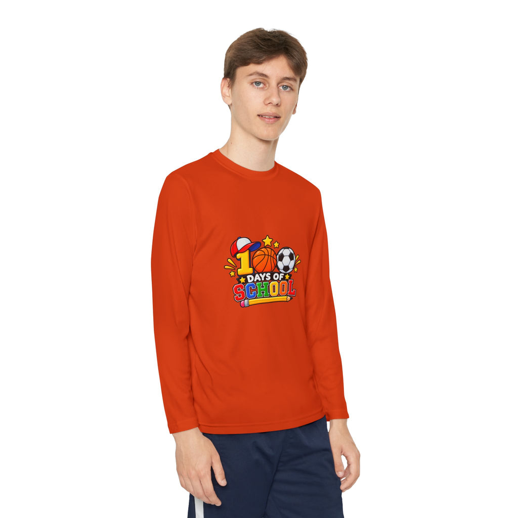 Youth Long Sleeve Tee – "1 Days of School" Sports Back-to-School Shirt