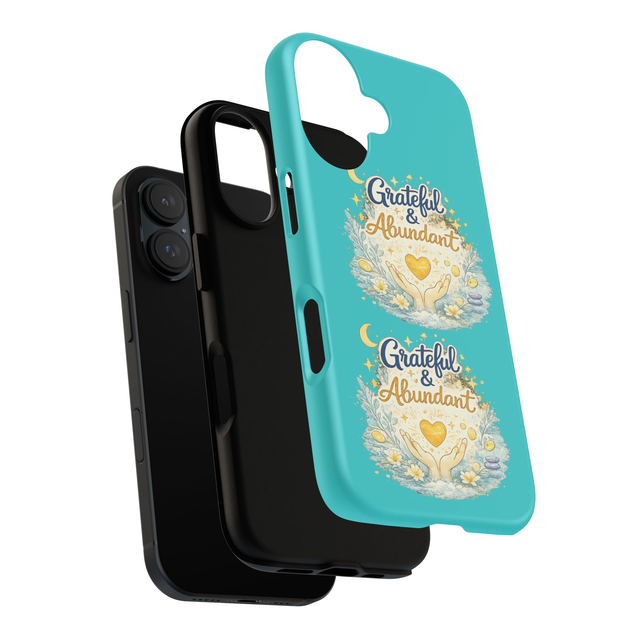 Phone Case — "Grateful & Abundant" Floral Heart Protective Cover
