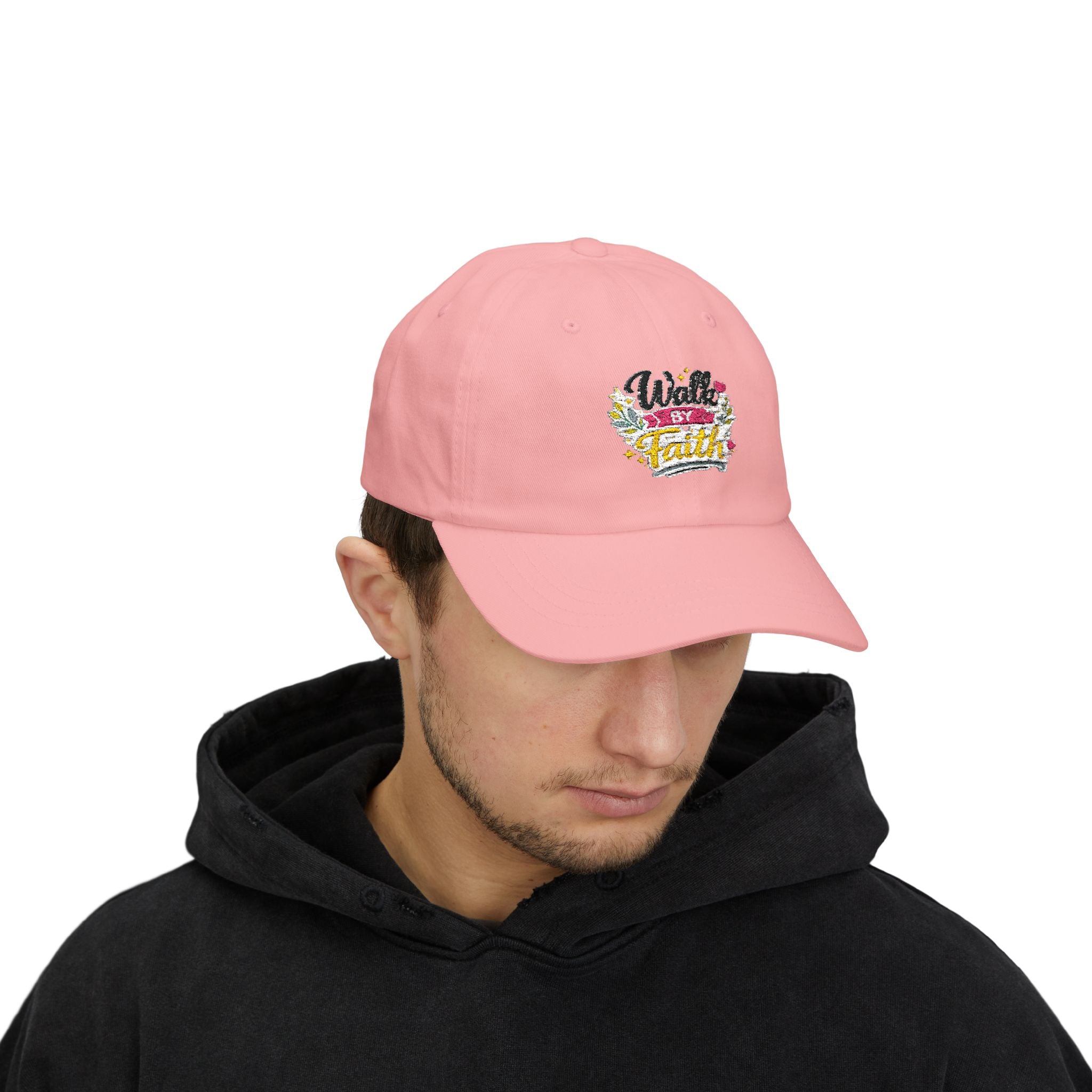 Walk By Faith Dad Cap — Floral Inspirational Baseball Hat