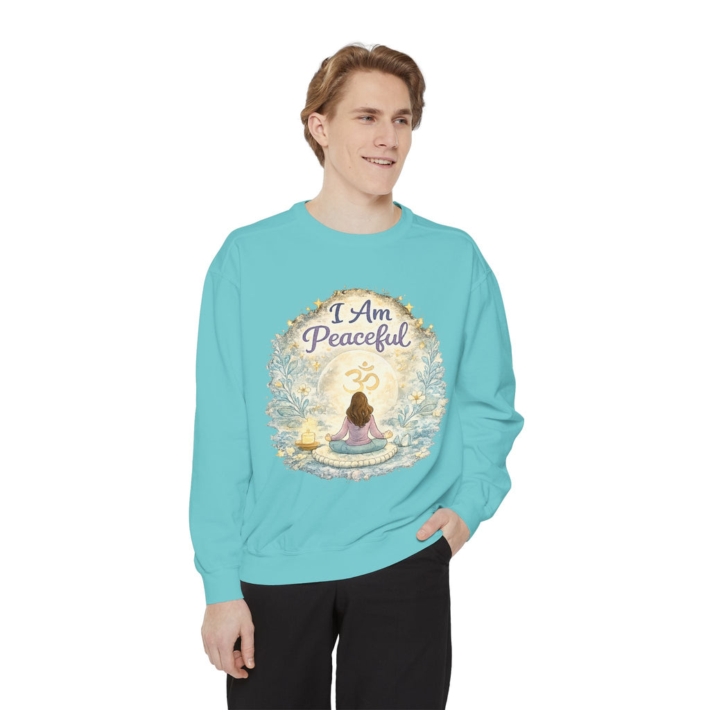Peaceful Meditation Sweatshirt — "I Am Peaceful" Cozy Wellness Pullover