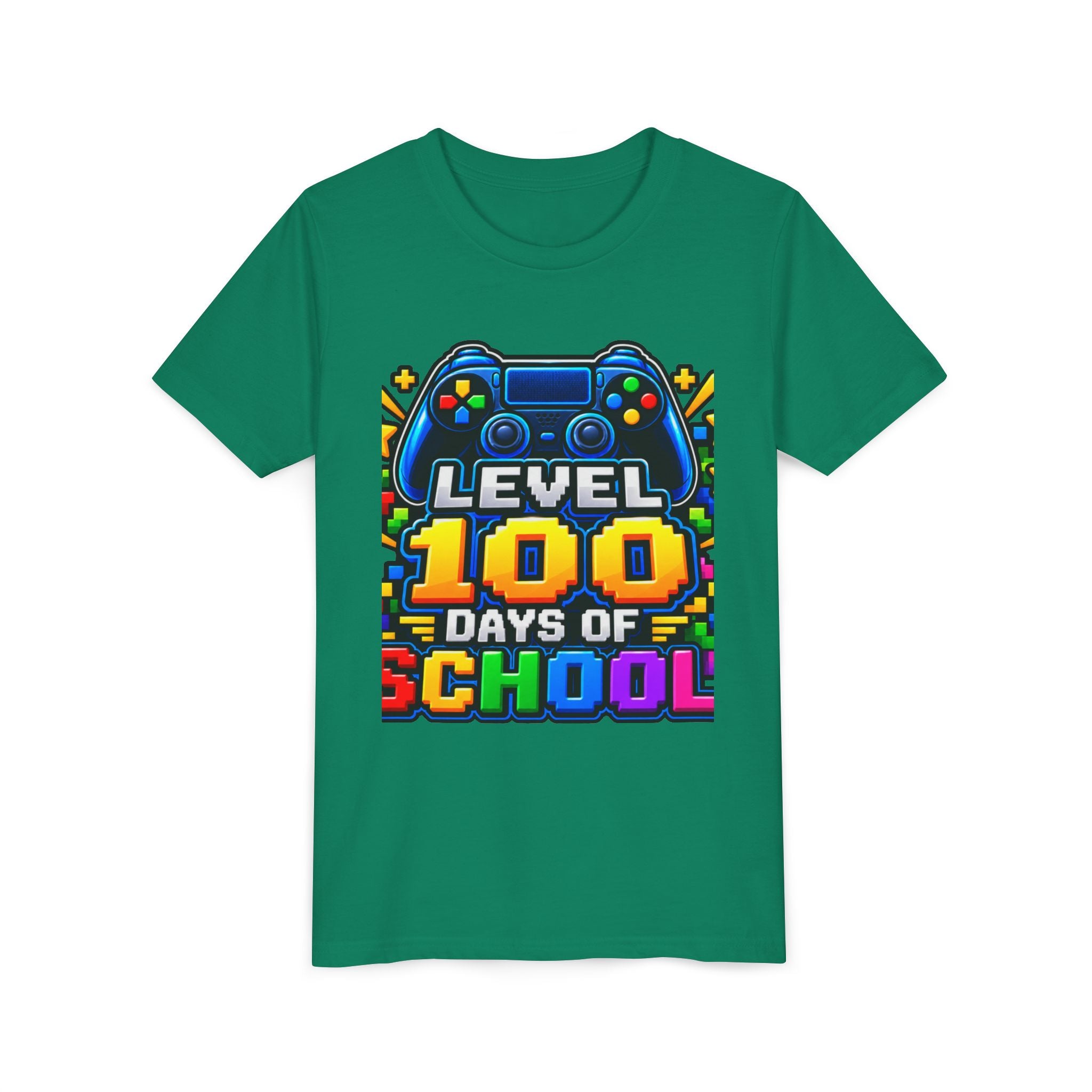 Level 100 Days of School Youth Tee — Gamer 100th Day of School Shirt