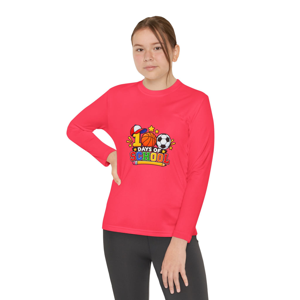Youth Long Sleeve Tee – "1 Days of School" Sports Back-to-School Shirt