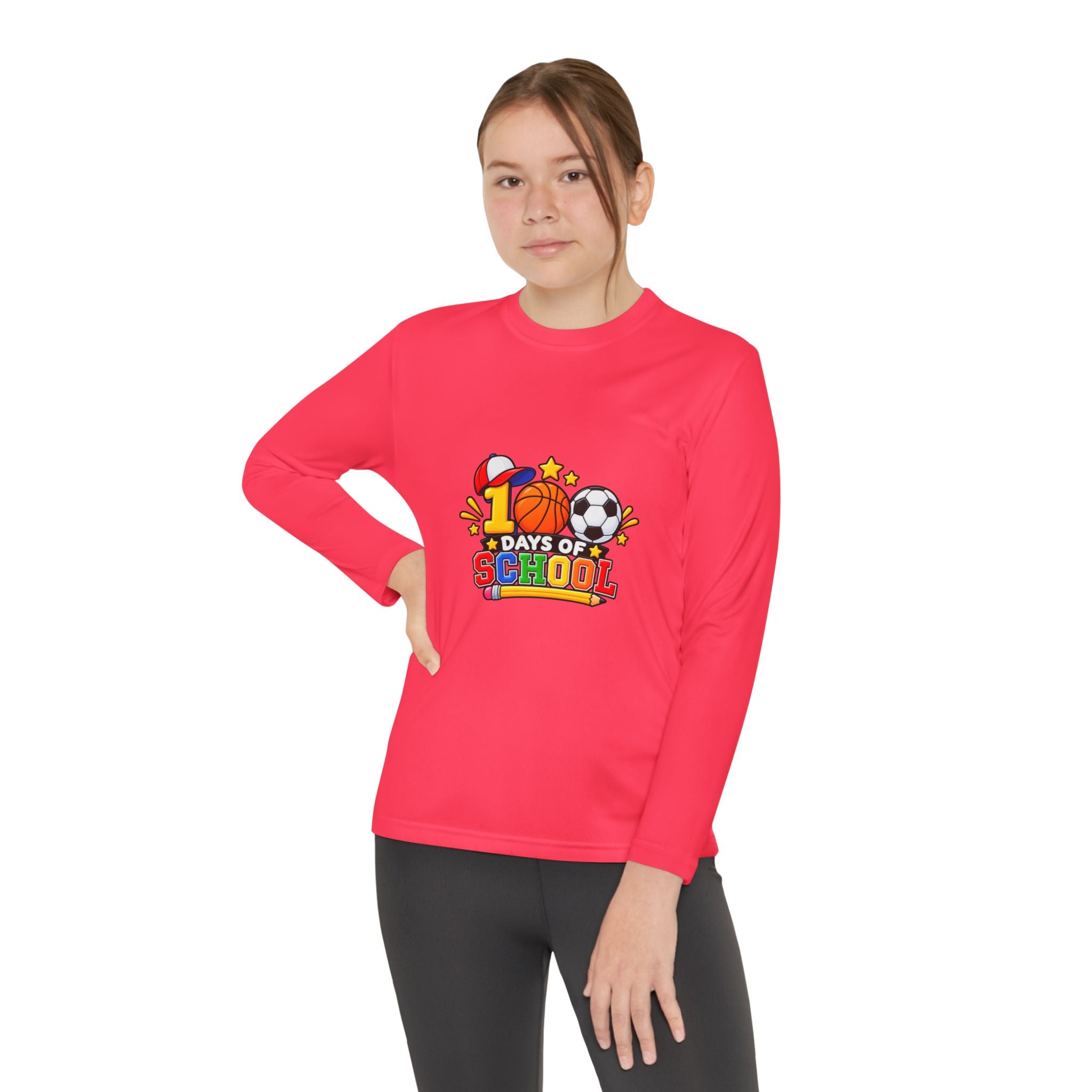 Youth Long Sleeve Tee – "1 Days of School" Sports Back-to-School Shirt