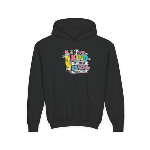 Be Kind Youth Hoodie – Encouraging Back-to-School Kids Sweatshirt
