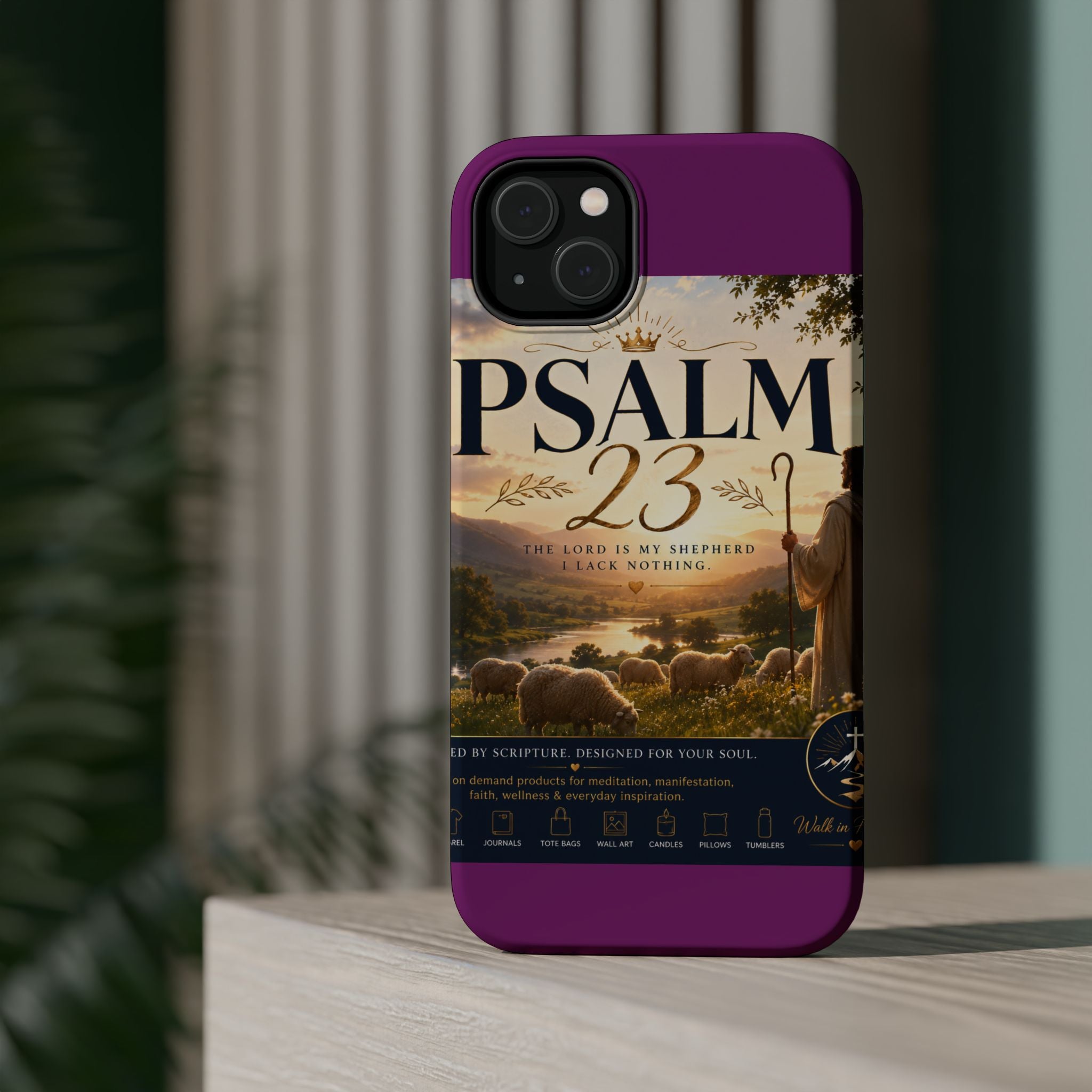 Psalm 23 Phone Case — Magnetic Impact-Resistant Christian iPhone Cover