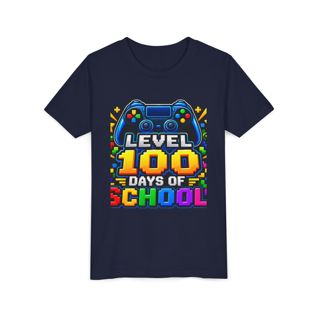 Level 100 Days of School Youth Tee — Gamer 100th Day of School Shirt