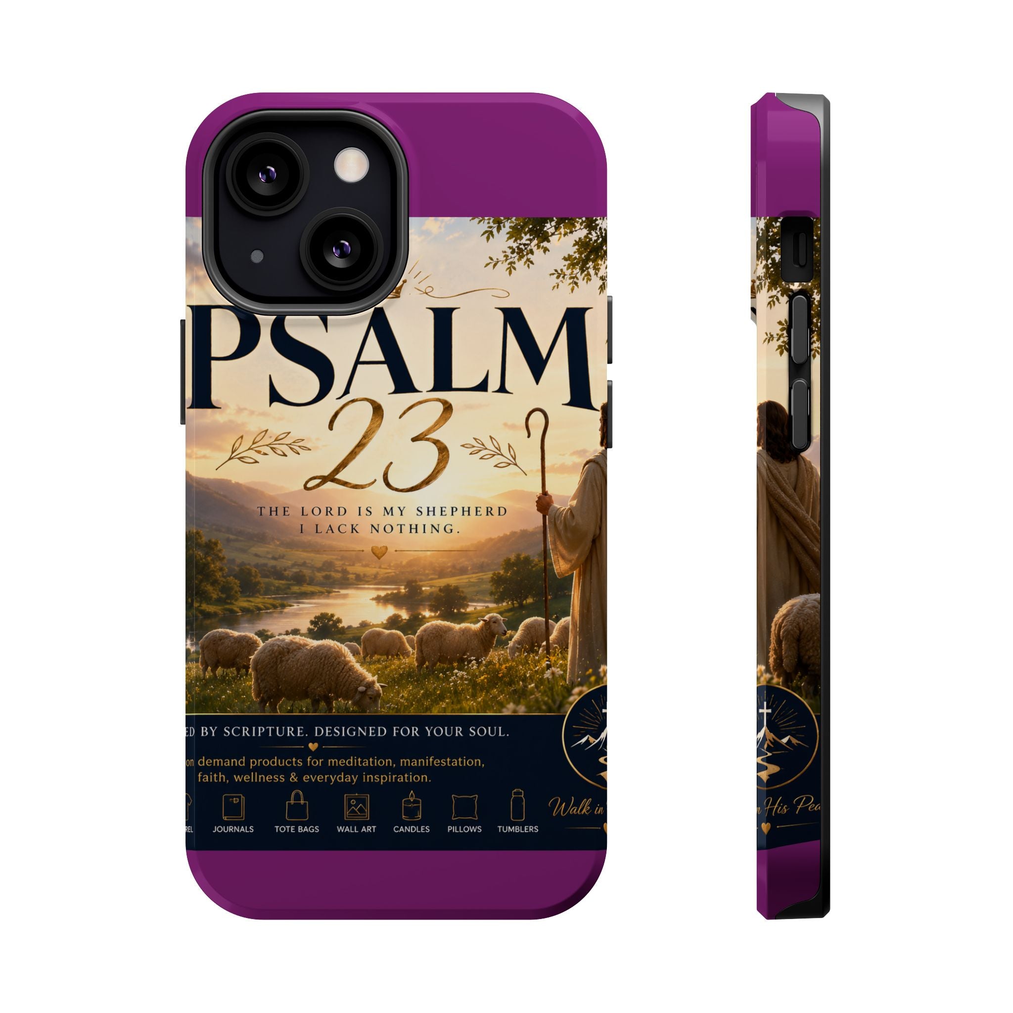 Psalm 23 Phone Case — Magnetic Impact-Resistant Christian iPhone Cover