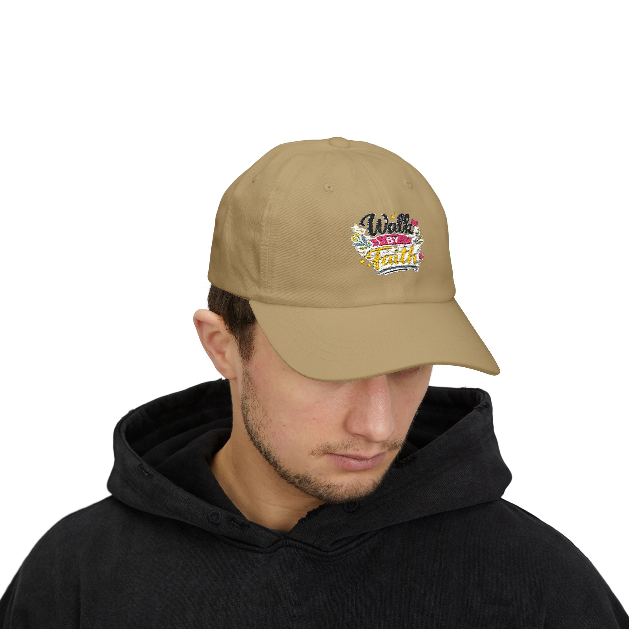 Walk By Faith Dad Cap — Floral Inspirational Baseball Hat