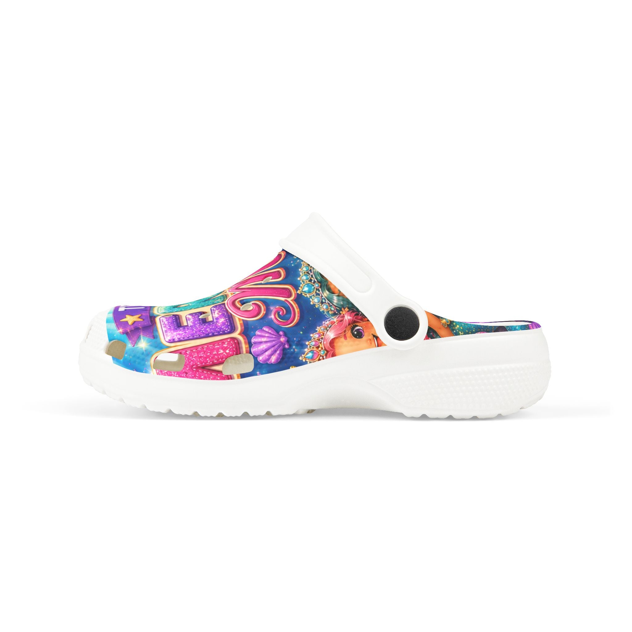 Kids "Team Mermaid Magic" EVA Foam Clogs — Colorful Waterproof Beach Shoes