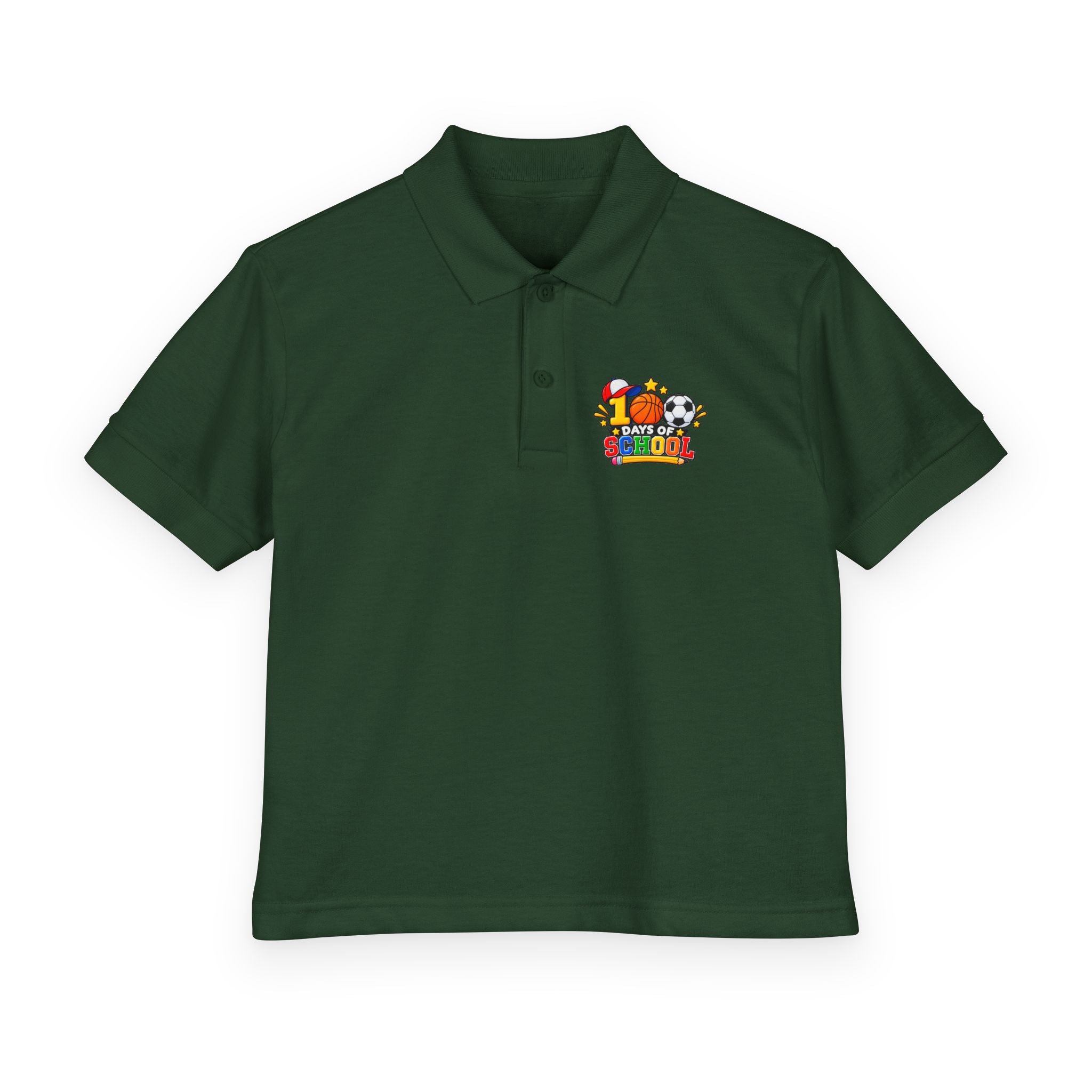 Youth Polo — "100 Days of School" Sport-Themed Kids Polo