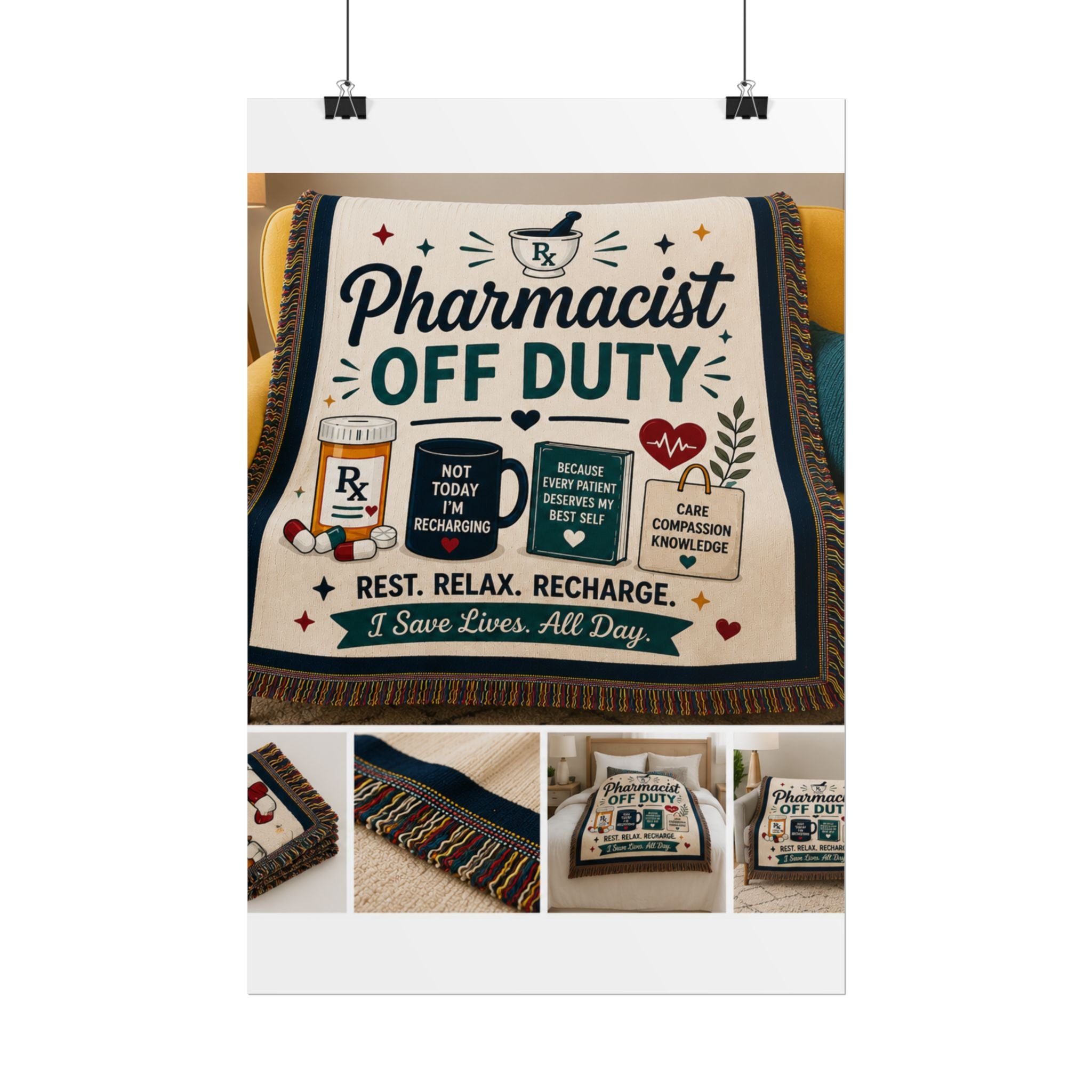 Pharmacist Off Duty Poster - Rest Relax Recharge Wall Art