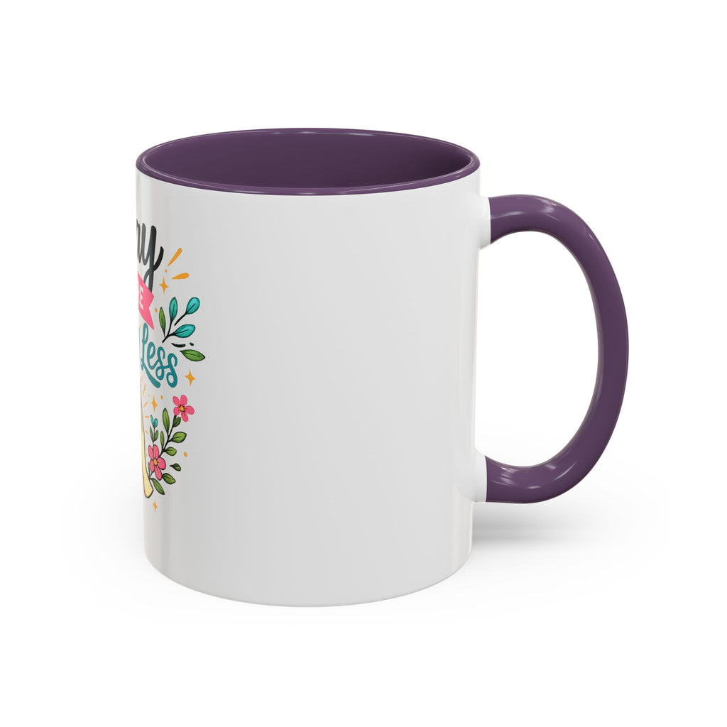 Pray More Worry Less Accent Coffee Mug — Inspirational Floral Prayer Gift (11/15oz)