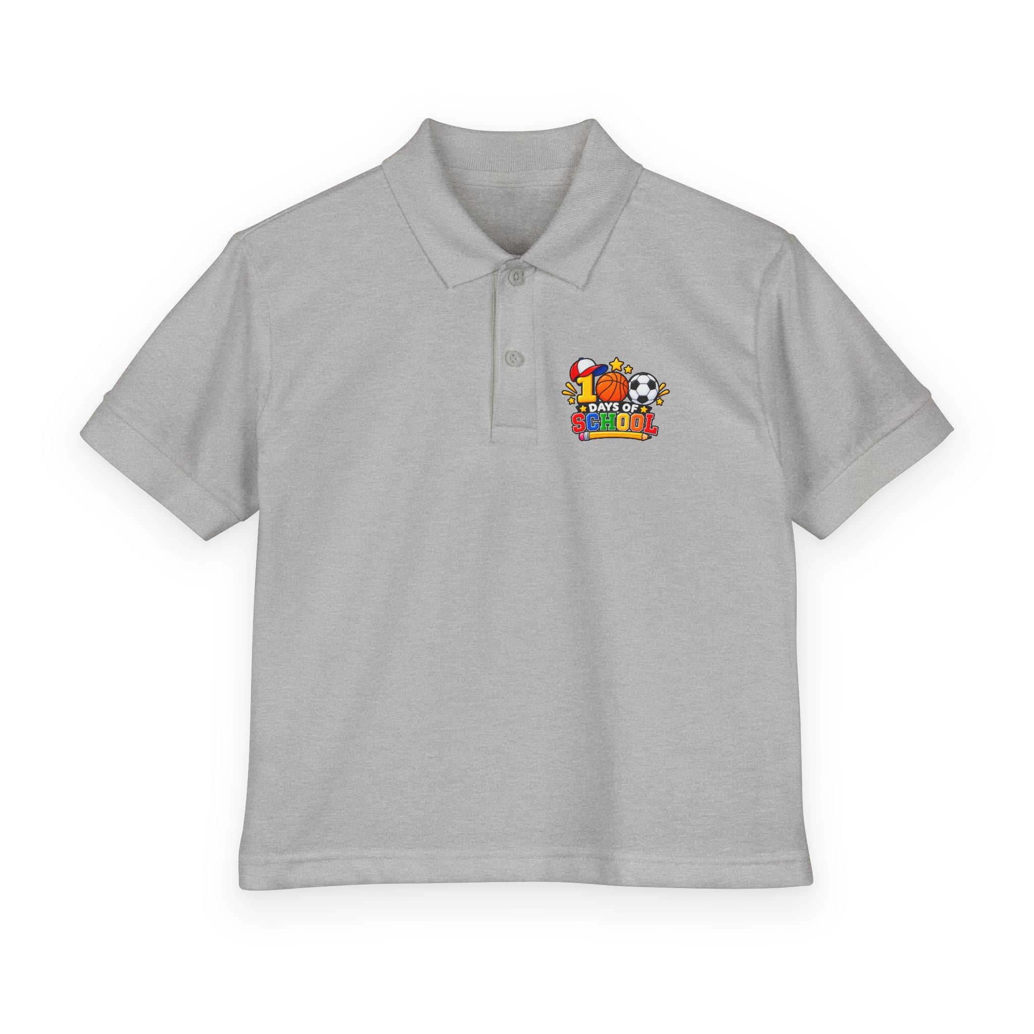 Youth Polo — "100 Days of School" Sport-Themed Kids Polo