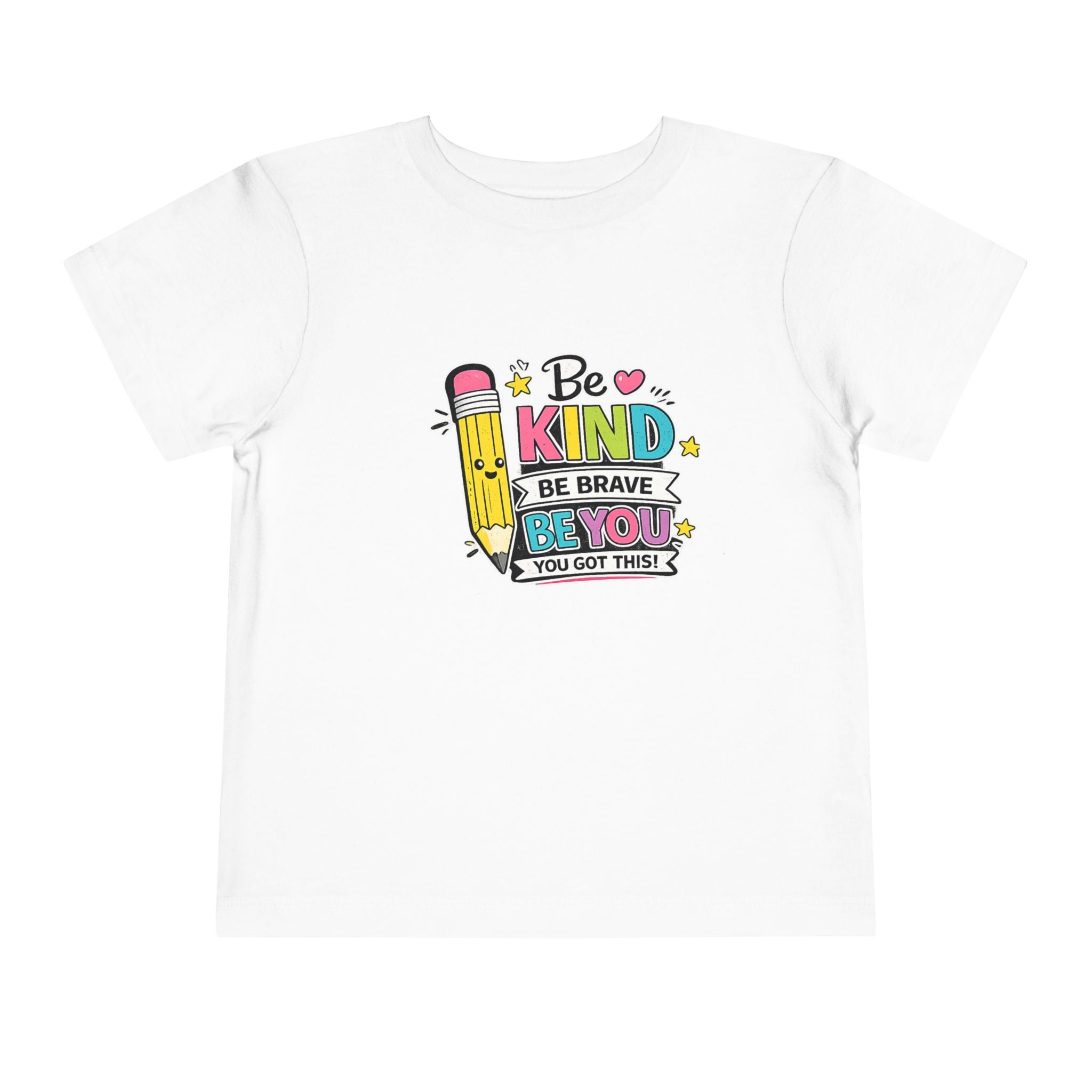 Be Kind Pencil Toddler Tee — "Be Kind, Be Brave, Be You" Inspirational Kids Shirt