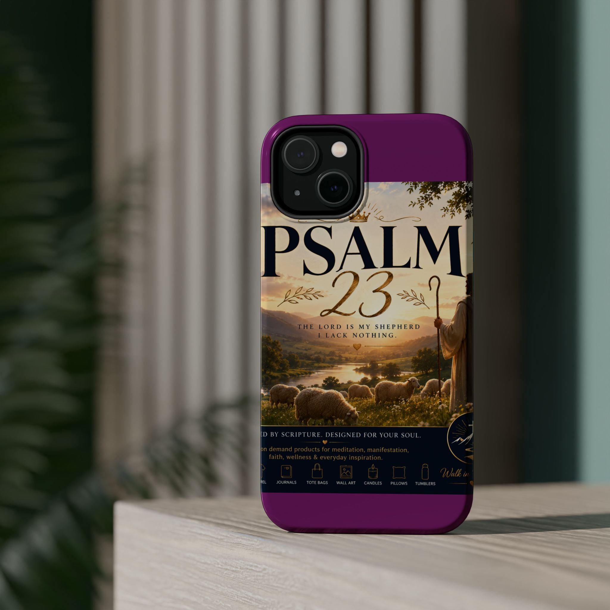 Psalm 23 Phone Case — Magnetic Impact-Resistant Christian iPhone Cover