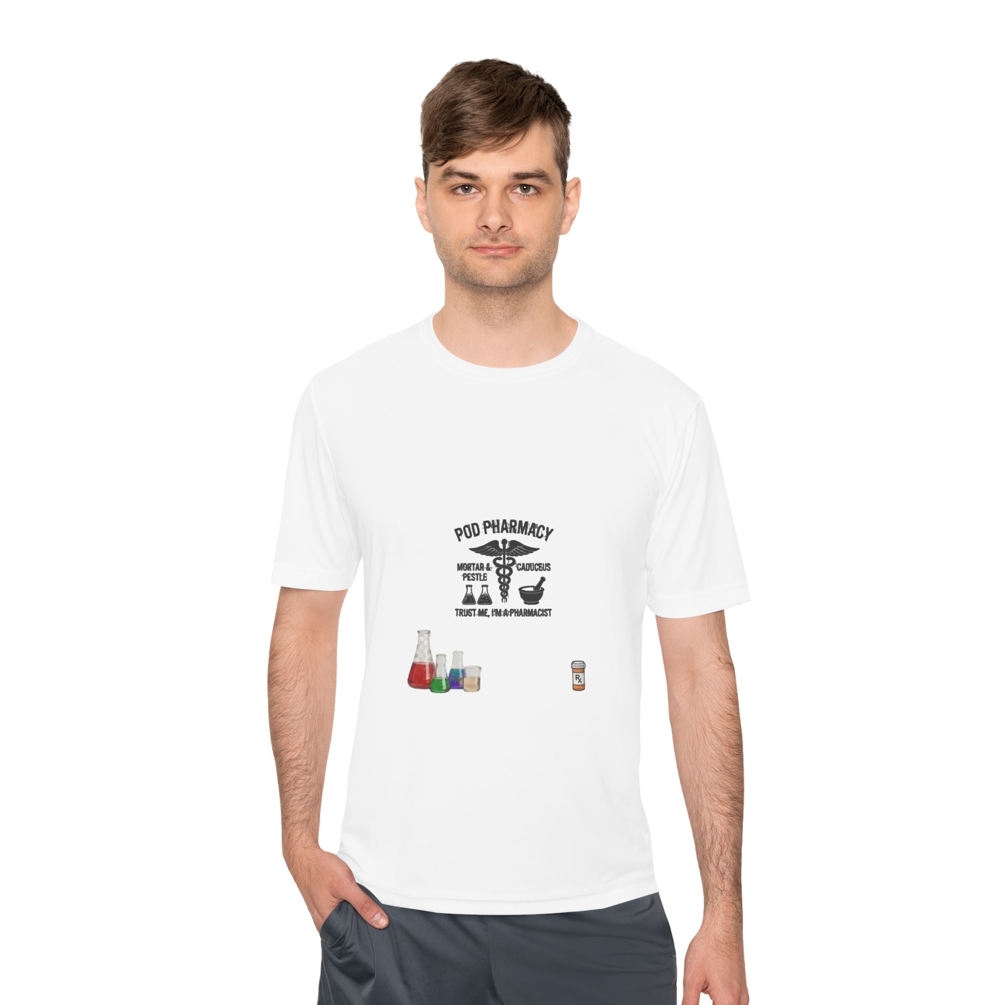 Lab Tech Tee — 'PhD Pharmacy' Science Beakers Graphic Shirt