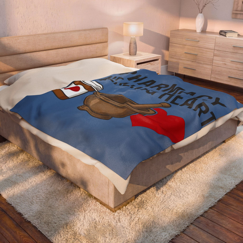 Velveteen Plush Blanket — "Pharmacy Healing Heart" Medical Technician Gift