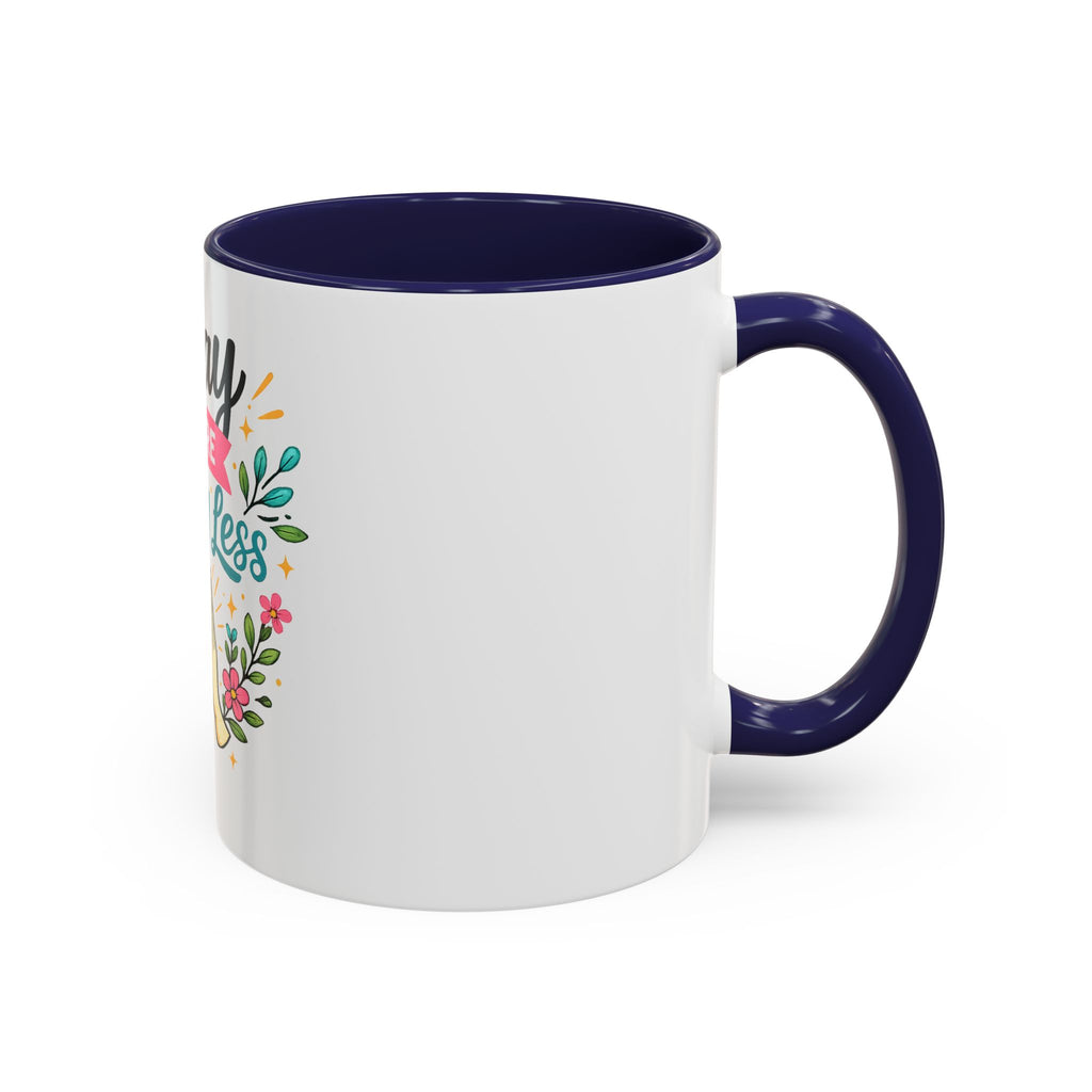 Pray More Worry Less Accent Coffee Mug — Inspirational Floral Prayer Gift (11/15oz)