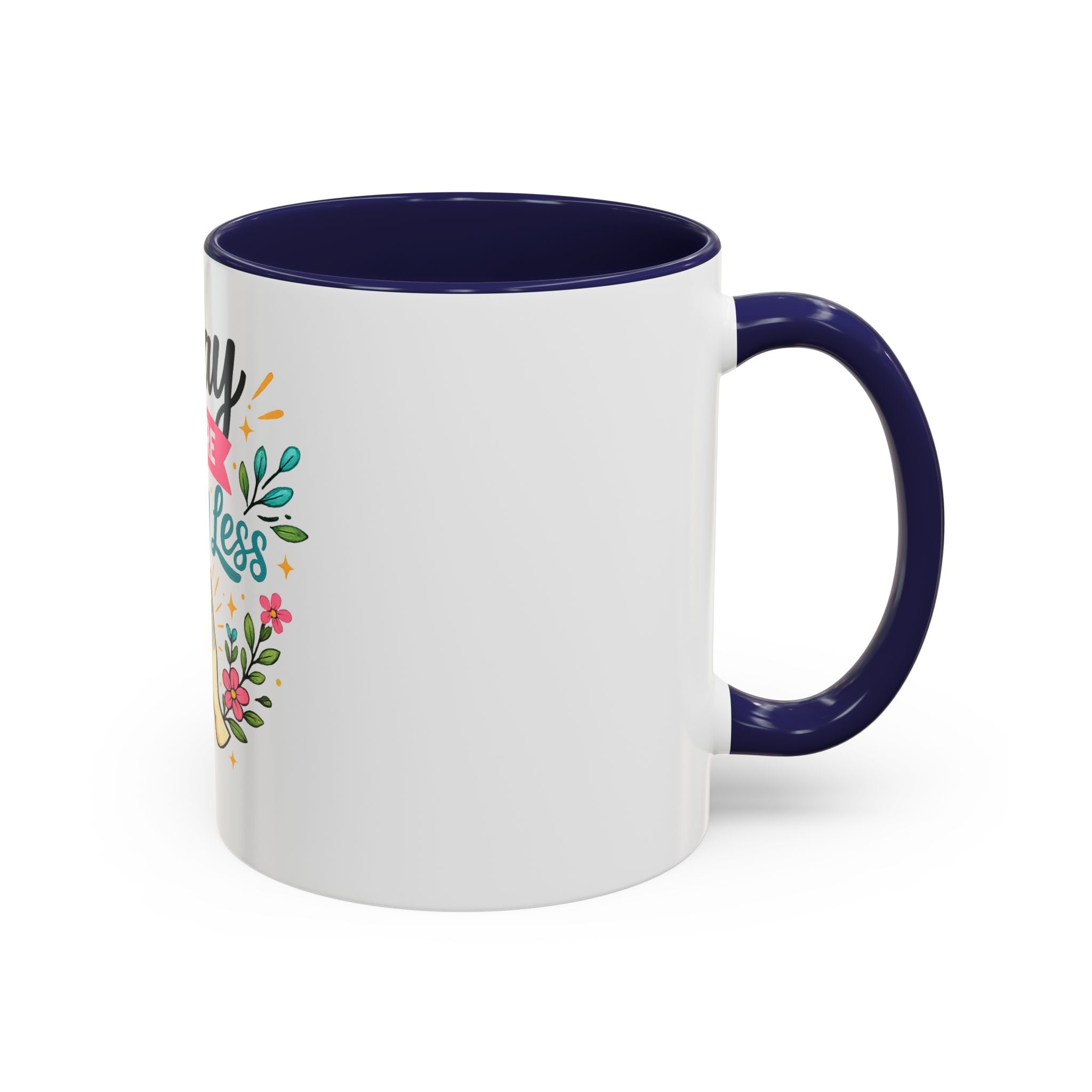 Pray More Worry Less Accent Coffee Mug — Inspirational Floral Prayer Gift (11/15oz)