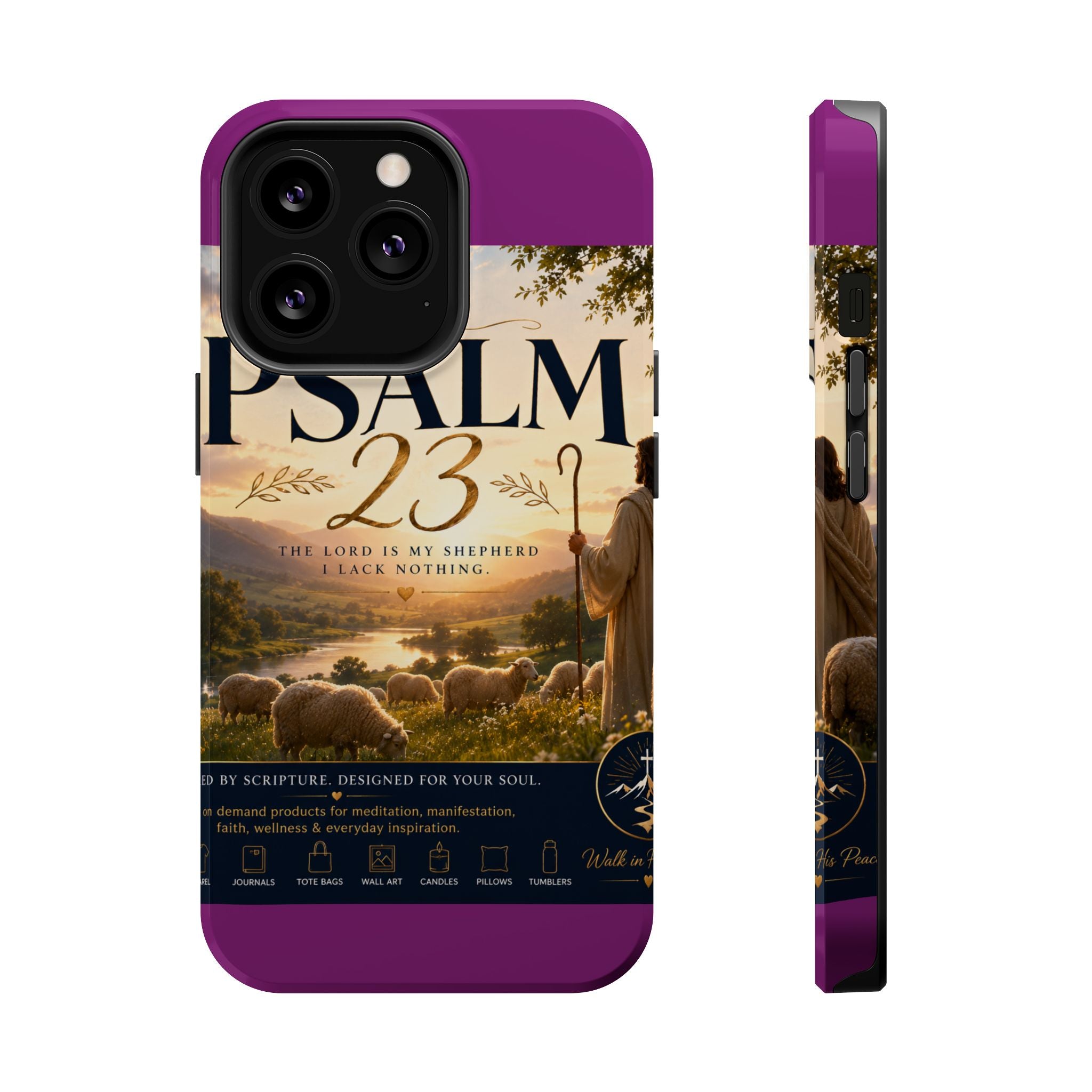Psalm 23 Phone Case — Magnetic Impact-Resistant Christian iPhone Cover