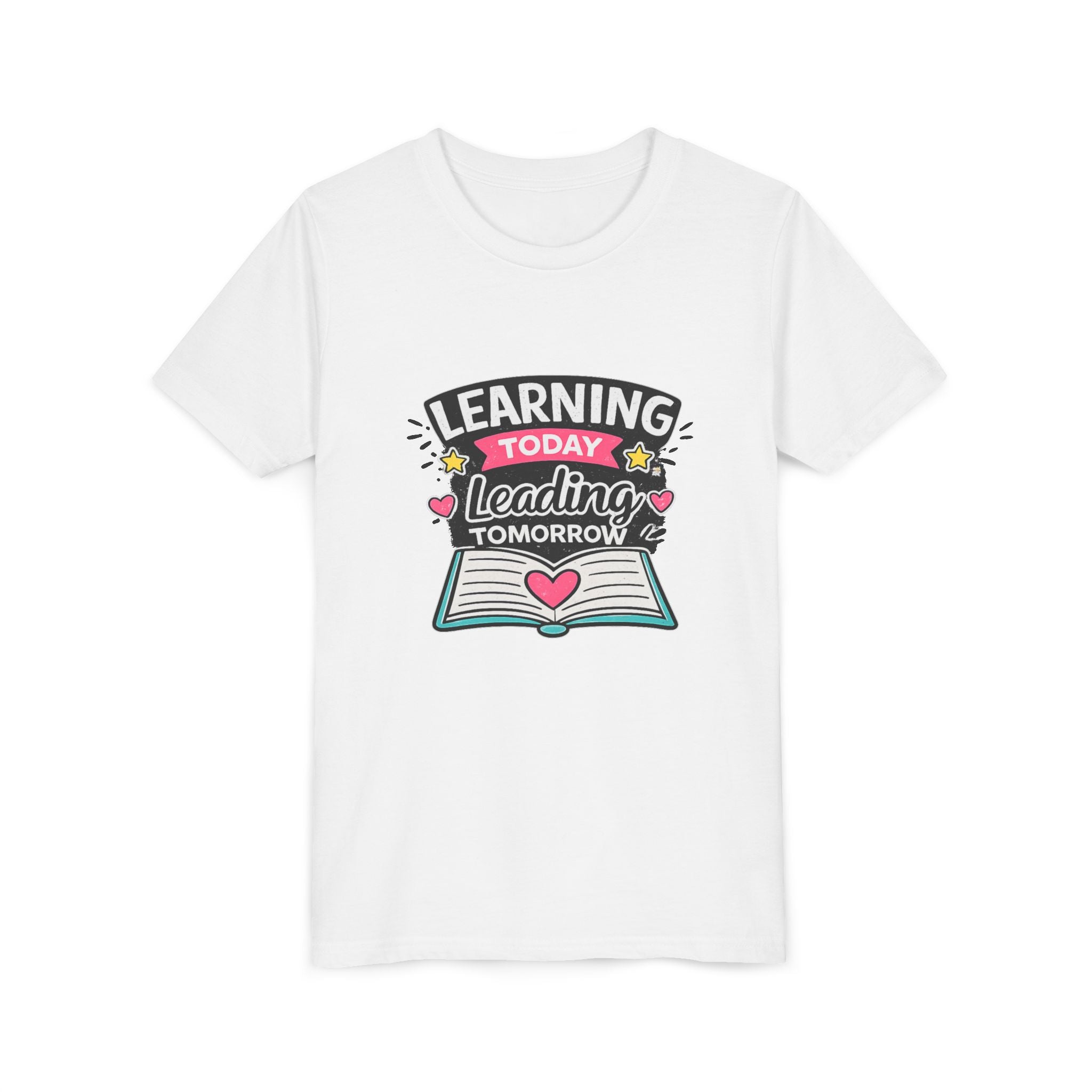 Youth Tee — "Learning Today, Leading Tomorrow" School Kids Graphic T-Shirt
