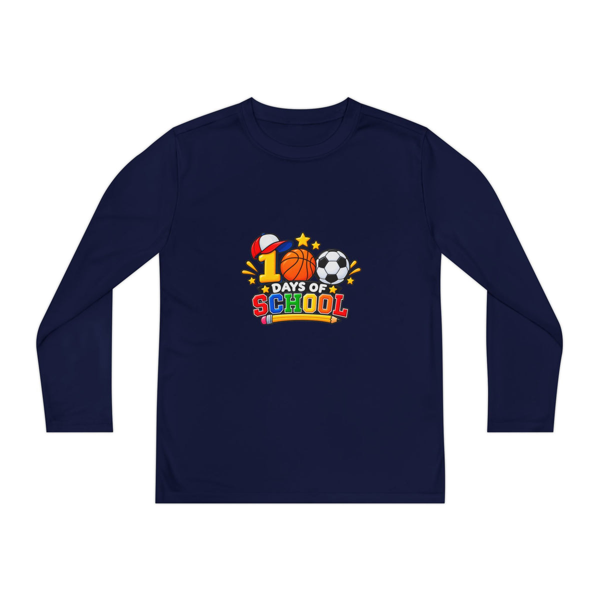 Youth Long Sleeve Tee – "1 Days of School" Sports Back-to-School Shirt