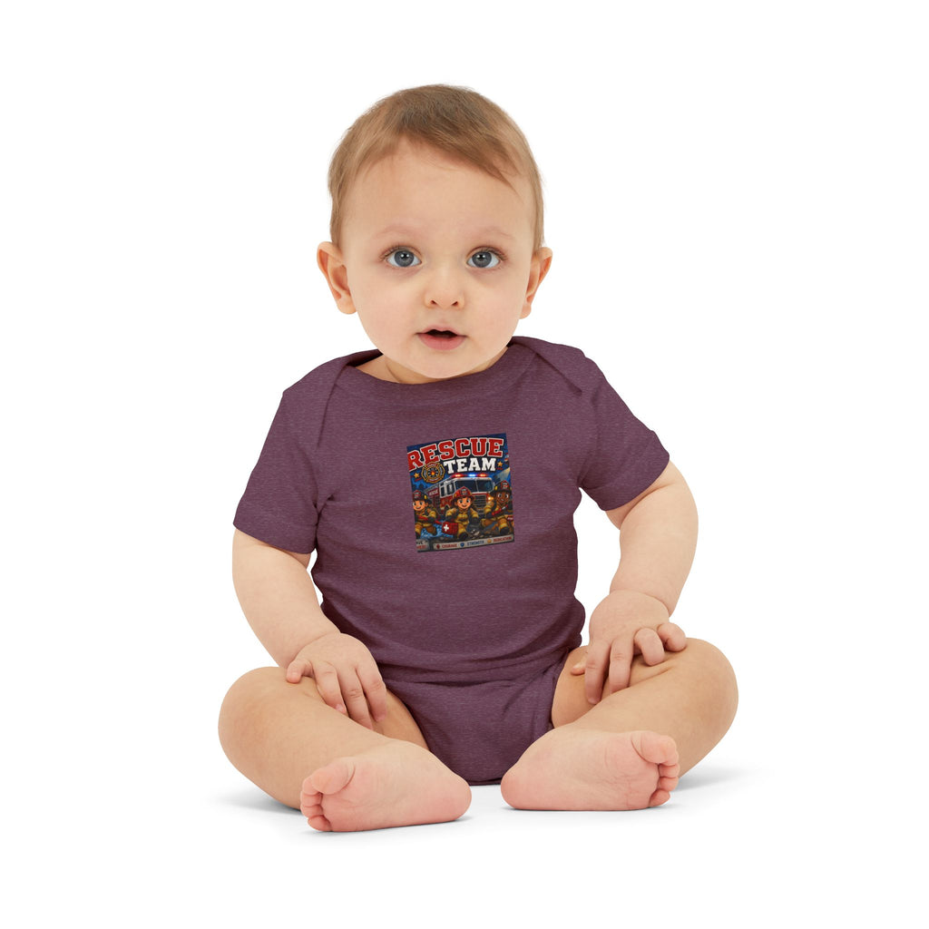 Infant Onesie - 'Team' Colorful Cartoon Character Print Baby Bodysuit
