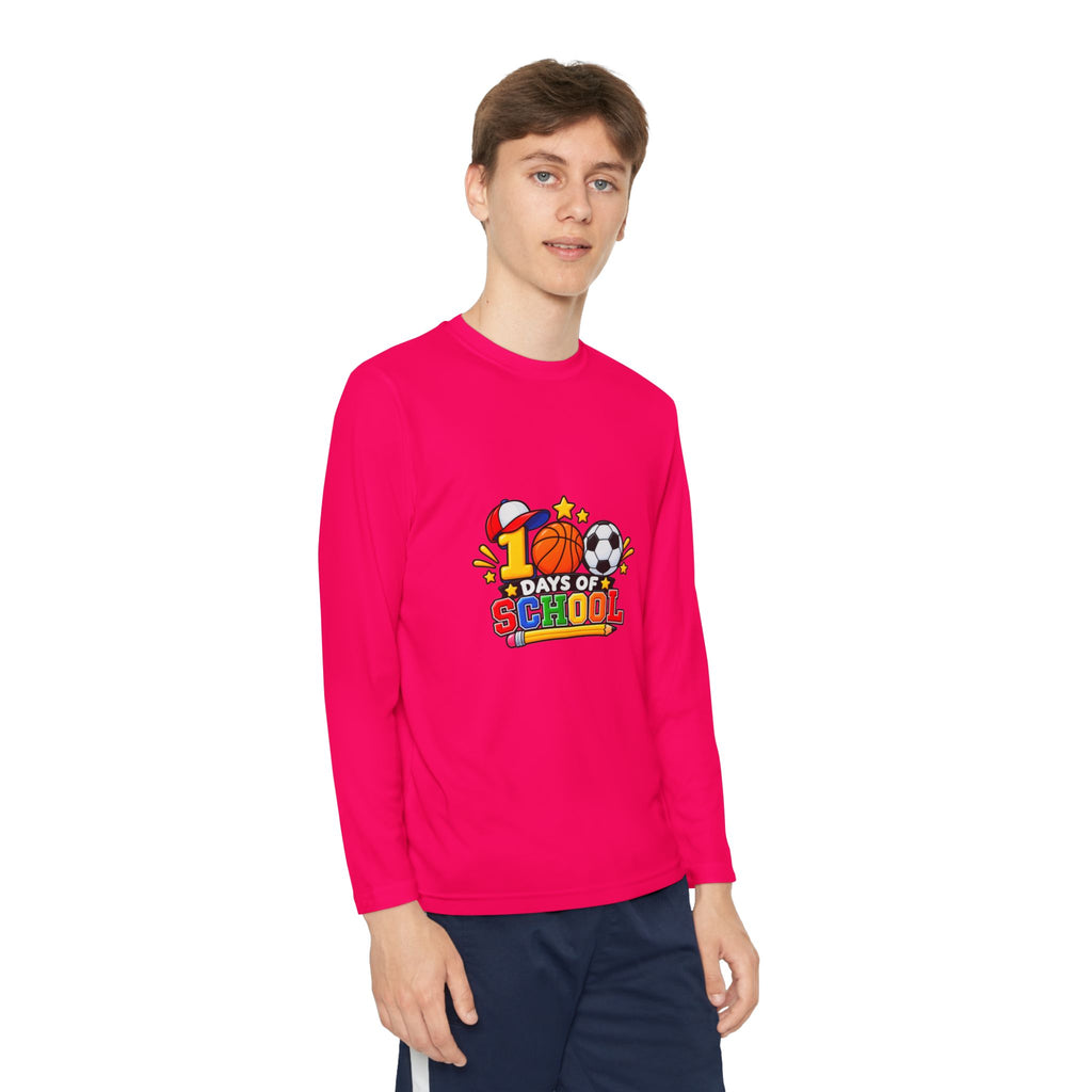 Youth Long Sleeve Tee – "1 Days of School" Sports Back-to-School Shirt