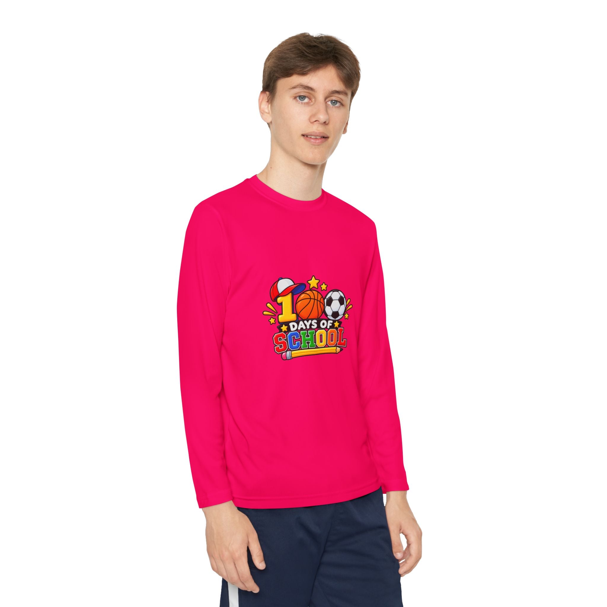 Youth Long Sleeve Tee – "1 Days of School" Sports Back-to-School Shirt