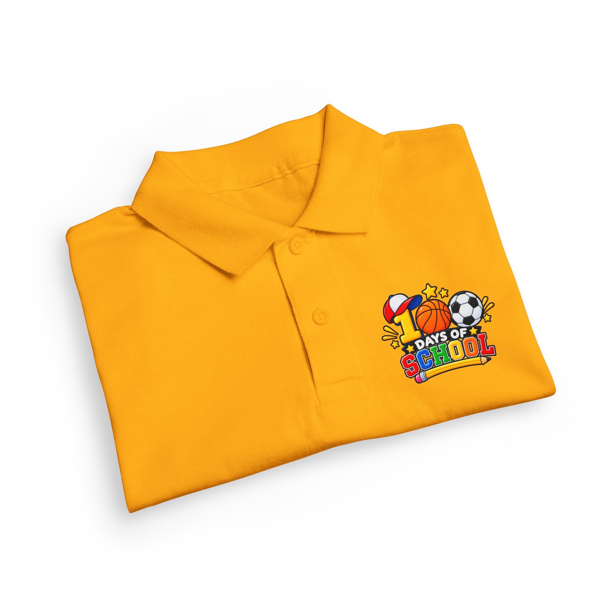 Youth Polo — "100 Days of School" Sport-Themed Kids Polo