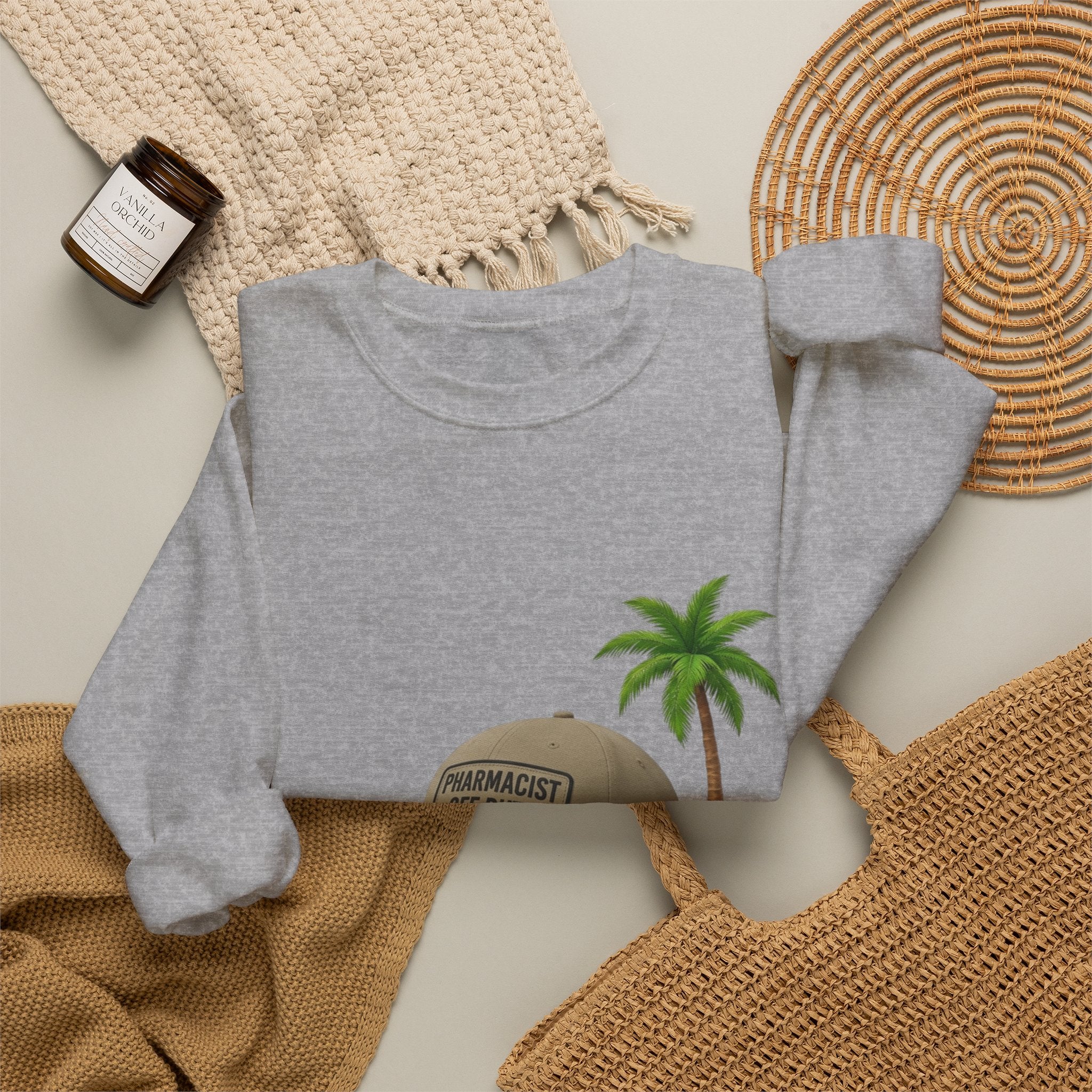 Vacation Vibes Sweatshirt — 'Pharmacist Off Duty' Palm Tree Travel Crewneck
