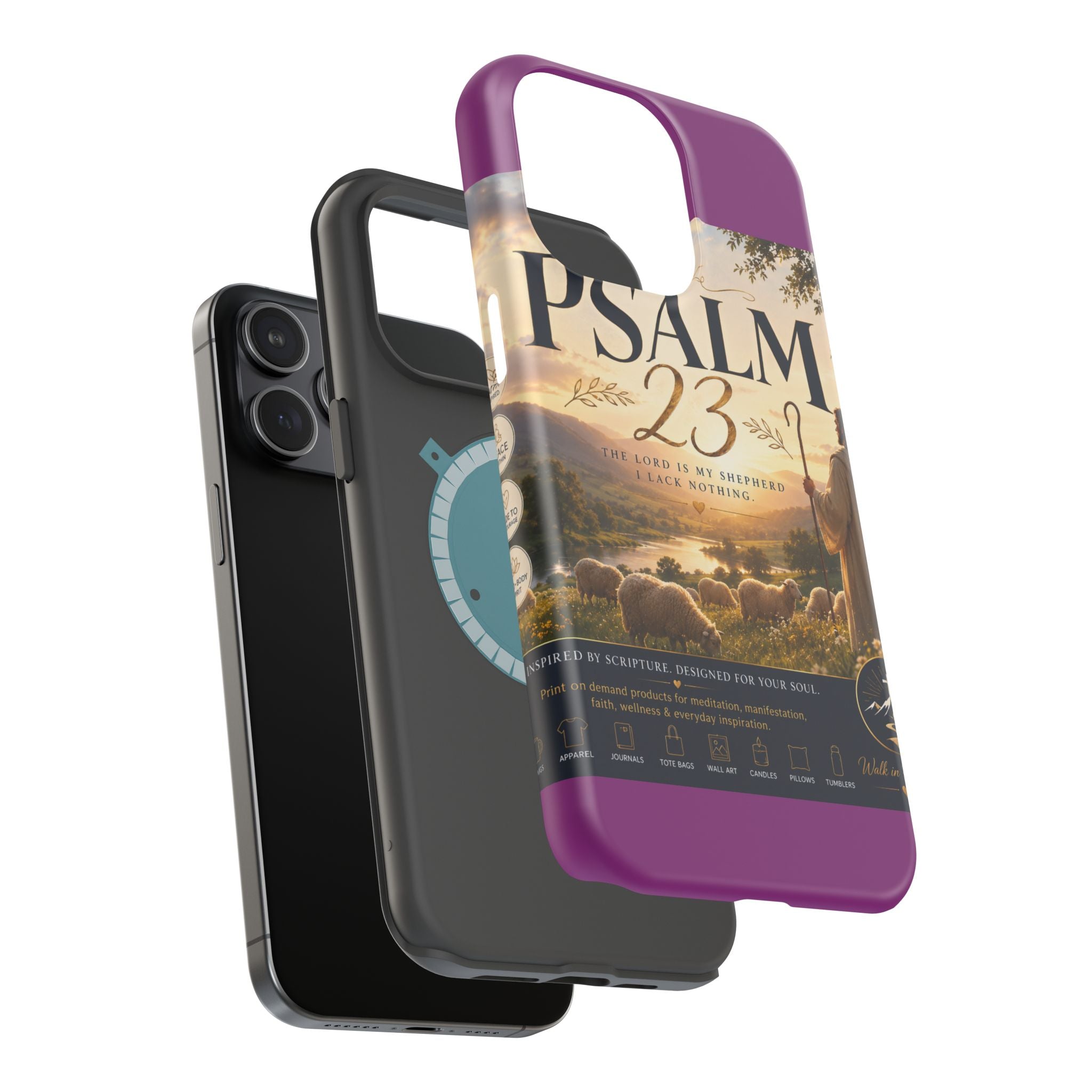 Psalm 23 Phone Case — Magnetic Impact-Resistant Christian iPhone Cover