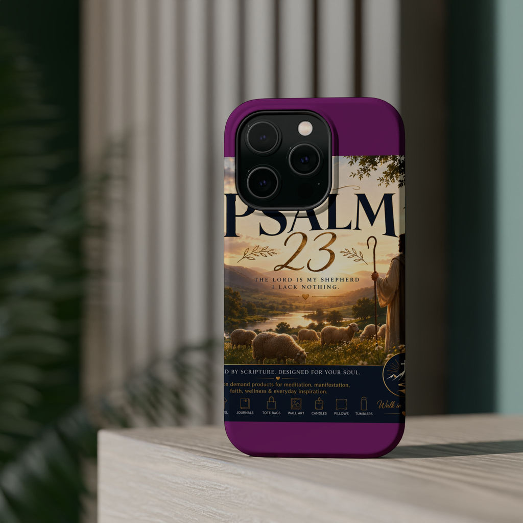 Psalm 23 Phone Case — Magnetic Impact-Resistant Christian iPhone Cover