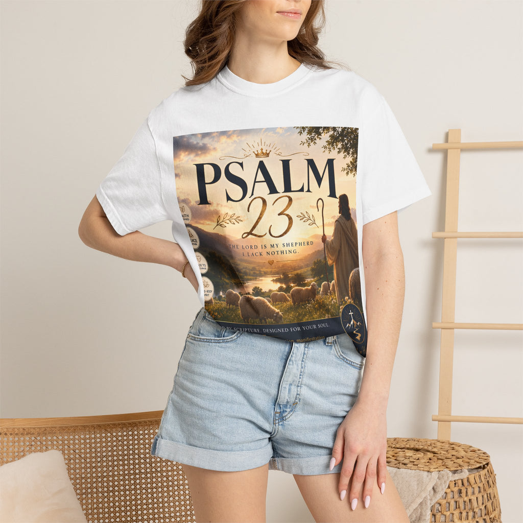 Psalm 23 T-Shirt — Christian Faith Shepherd Graphic Tee