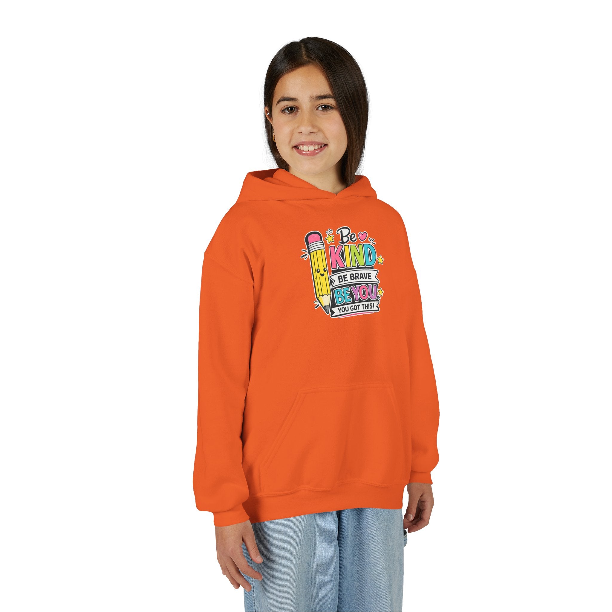 Be Kind Youth Hoodie – Encouraging Back-to-School Kids Sweatshirt