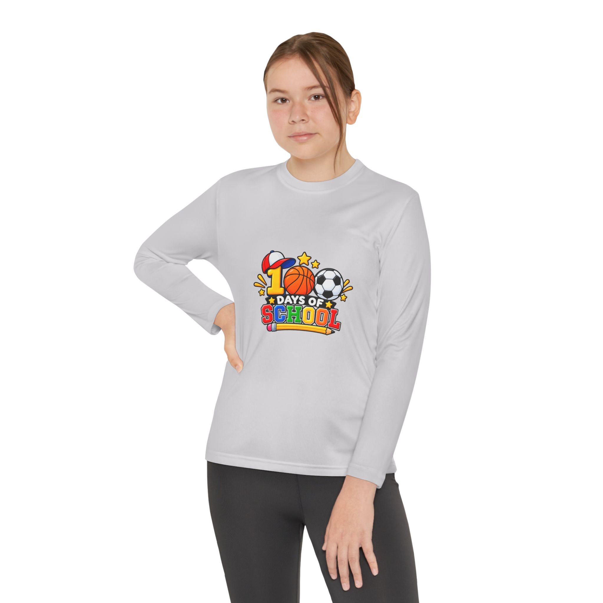 Youth Long Sleeve Tee – "1 Days of School" Sports Back-to-School Shirt