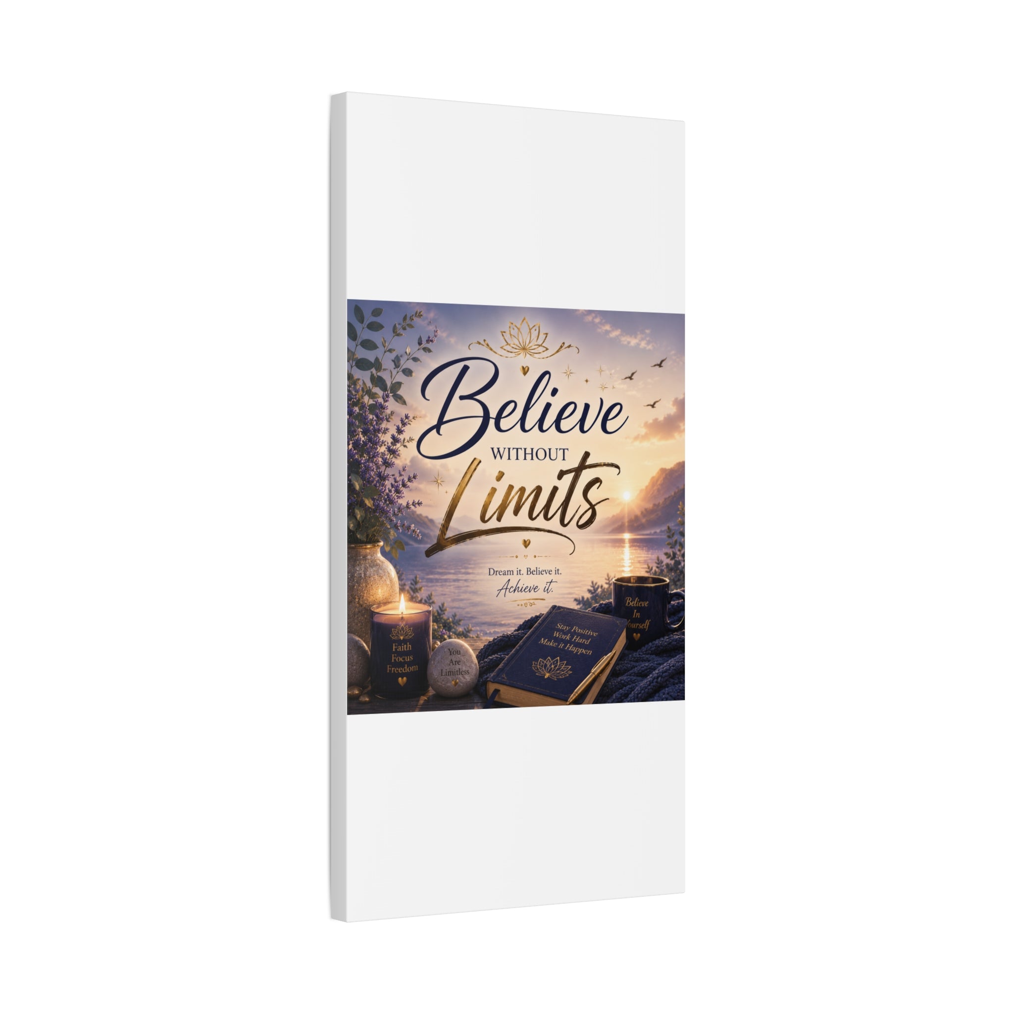 Believe Without Limits Canvas Wall Art – Inspirational Stretched Matte Print