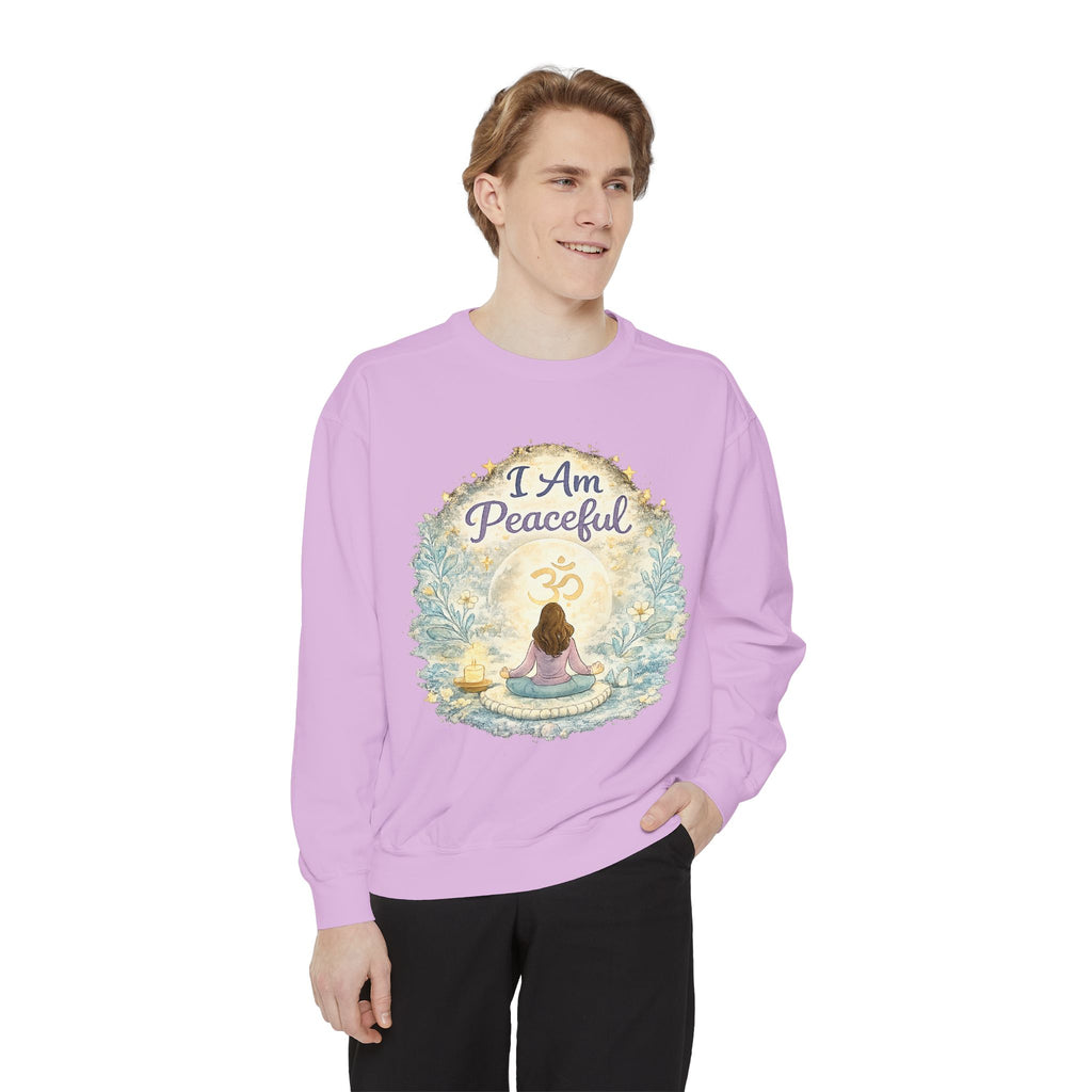 Peaceful Meditation Sweatshirt — "I Am Peaceful" Cozy Wellness Pullover