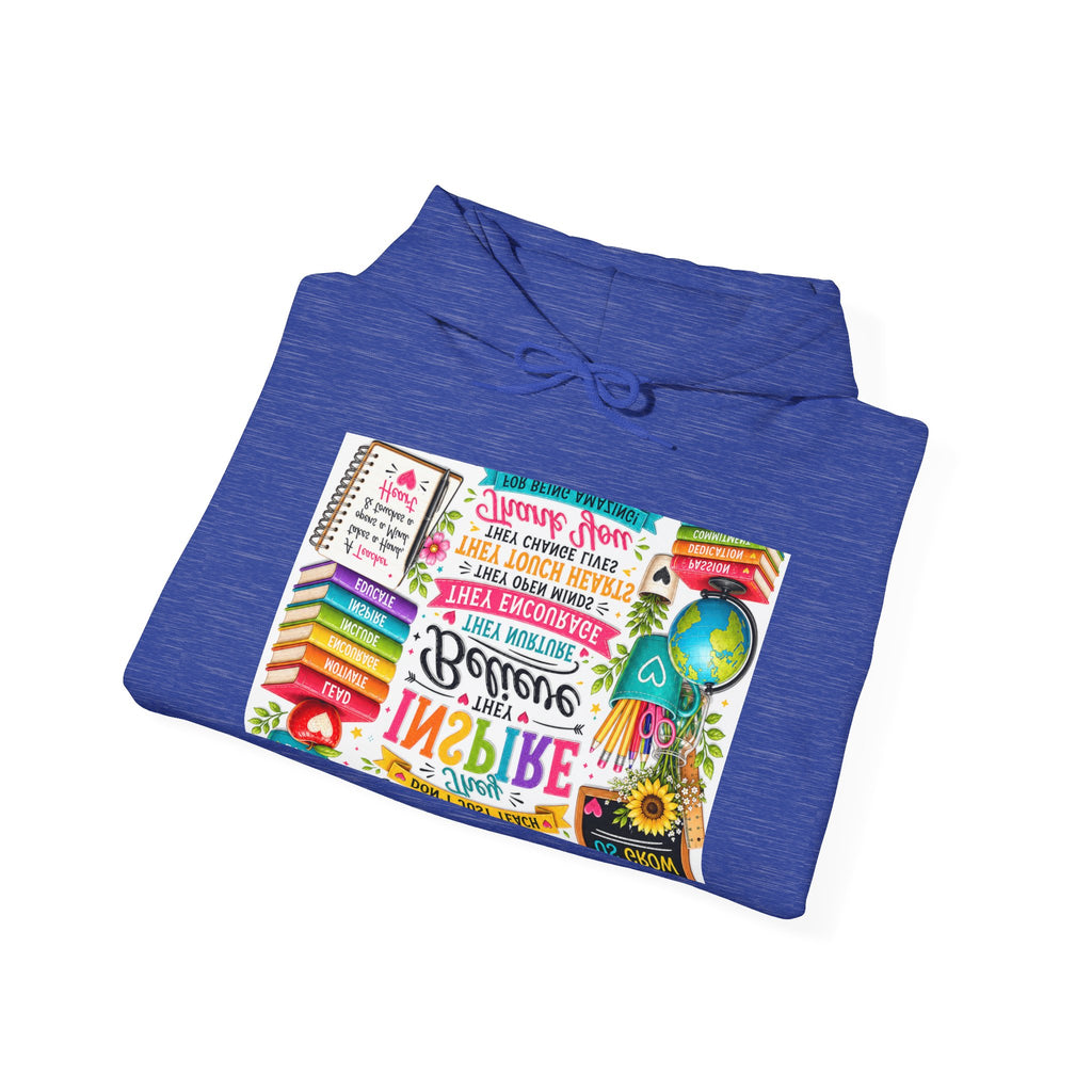 Motivational Book Lover Hoodie — "Be Brave, Be Kind, Be You" Colorful Inspirational Design