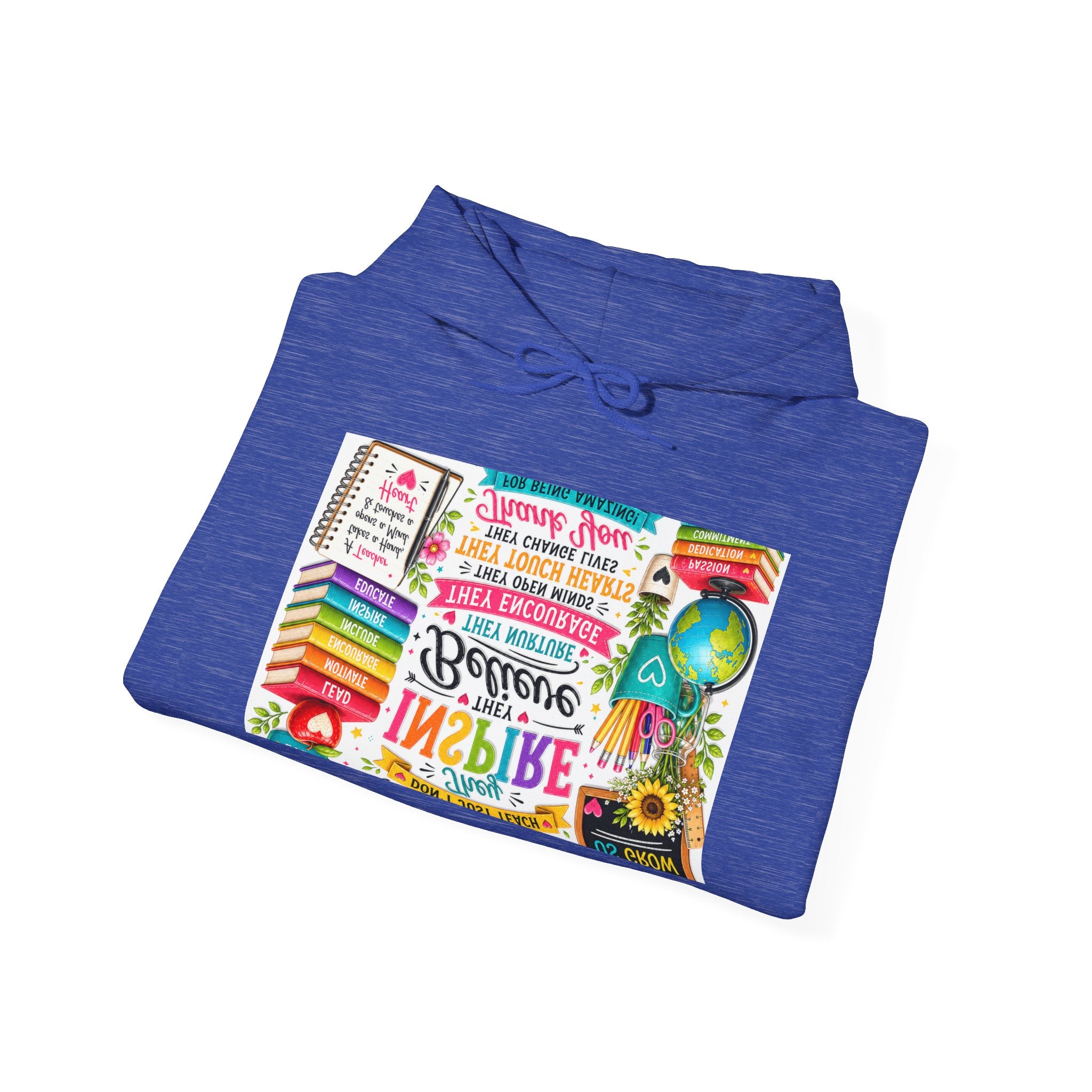 Motivational Book Lover Hoodie — "Be Brave, Be Kind, Be You" Colorful Inspirational Design