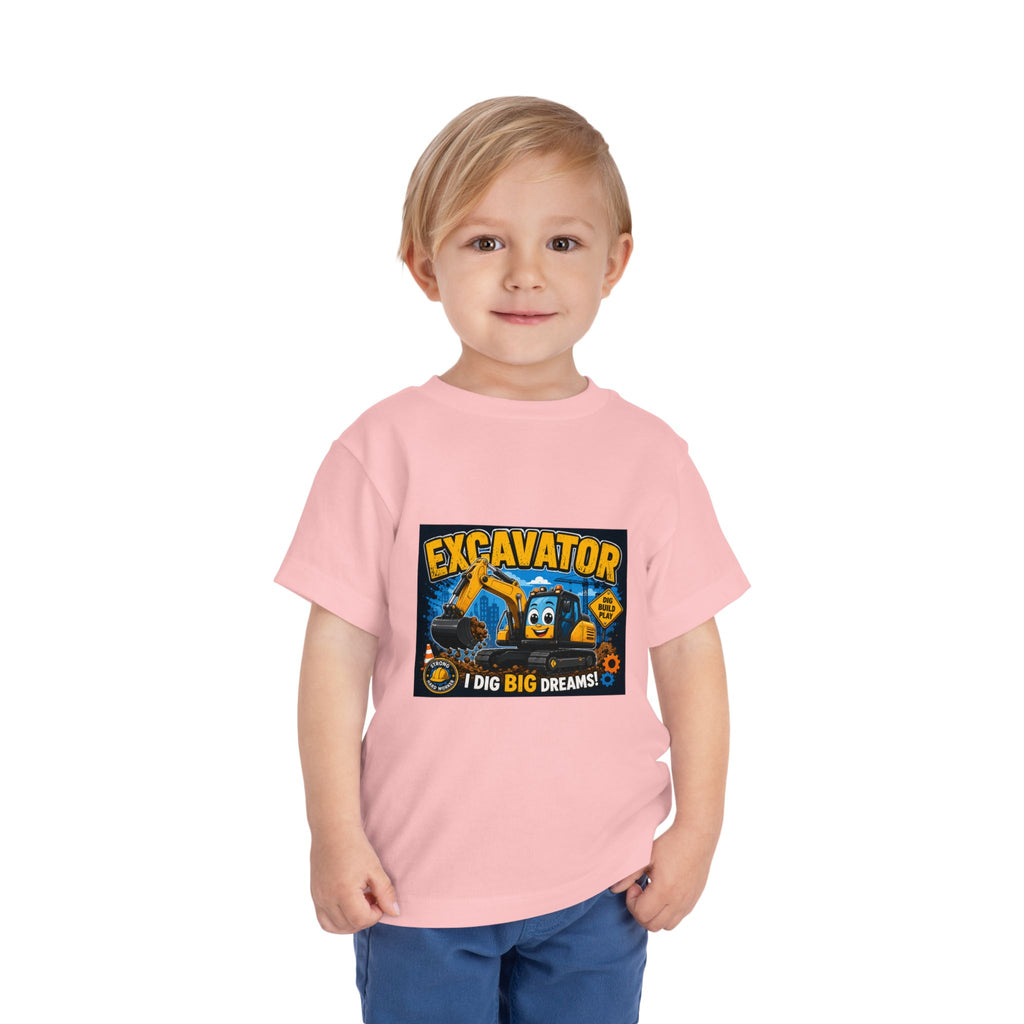 Excavator Toddler Tee — "I Dig Big Dreams" Construction Shirt