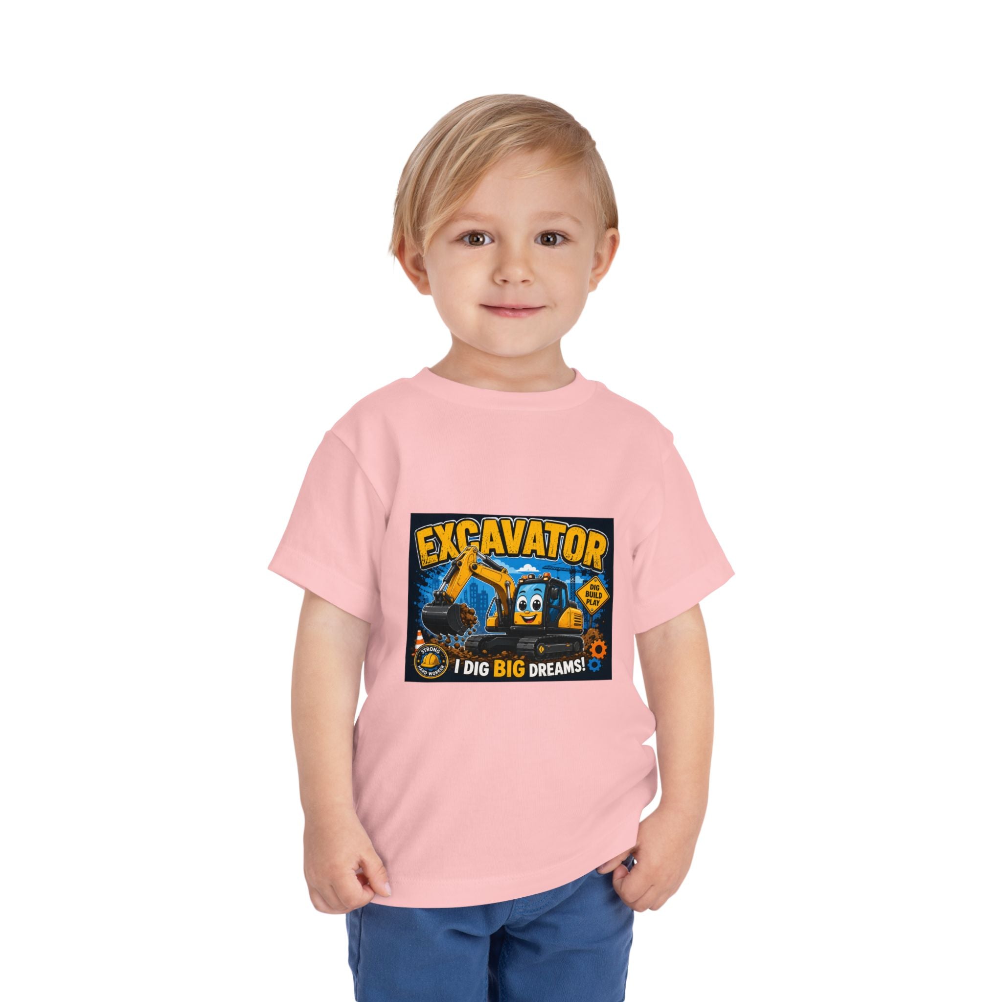 Excavator Toddler Tee — "I Dig Big Dreams" Construction Shirt