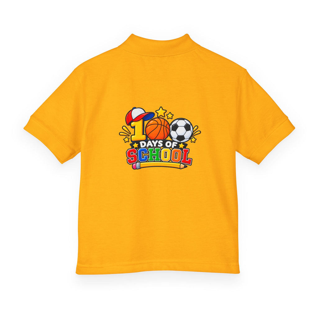 Youth Polo — "100 Days of School" Sport-Themed Kids Polo