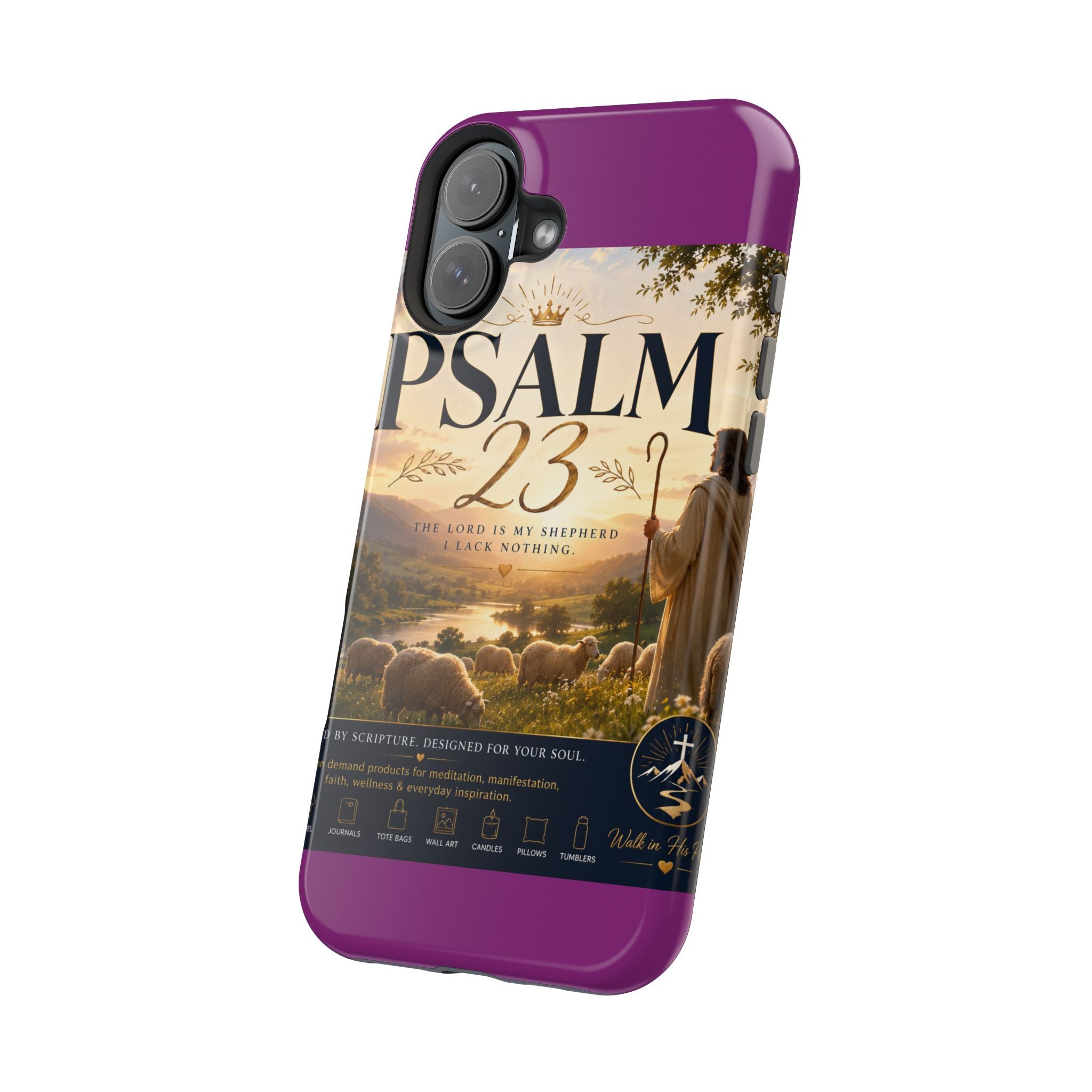 Psalm 23 Phone Case — Magnetic Impact-Resistant Christian iPhone Cover