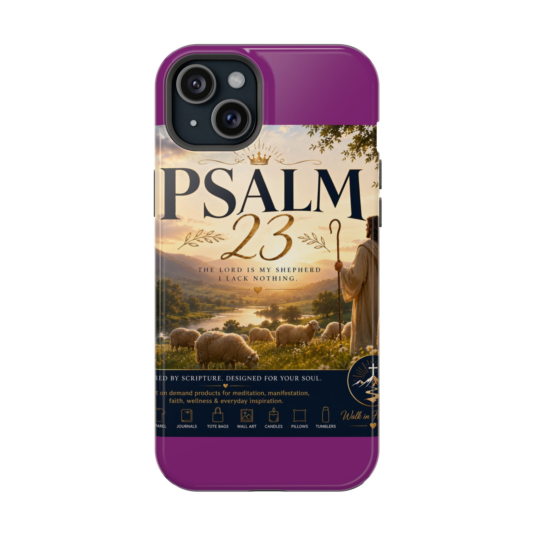 Psalm 23 Phone Case — Magnetic Impact-Resistant Christian iPhone Cover