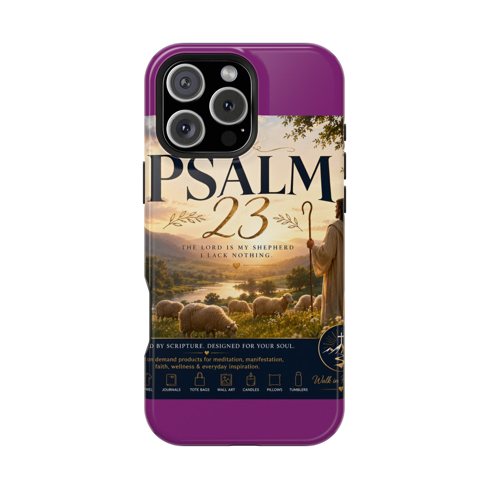 Psalm 23 Phone Case — Magnetic Impact-Resistant Christian iPhone Cover