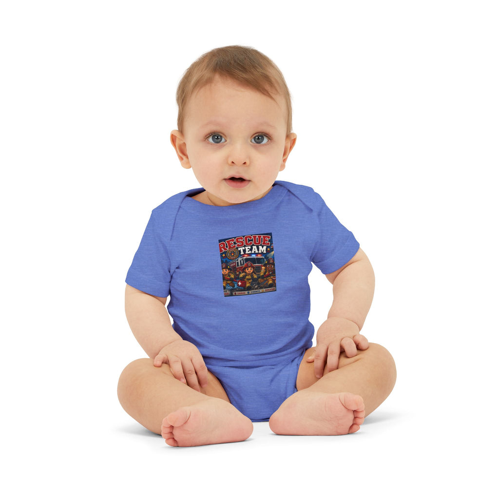Infant Onesie - 'Team' Colorful Cartoon Character Print Baby Bodysuit